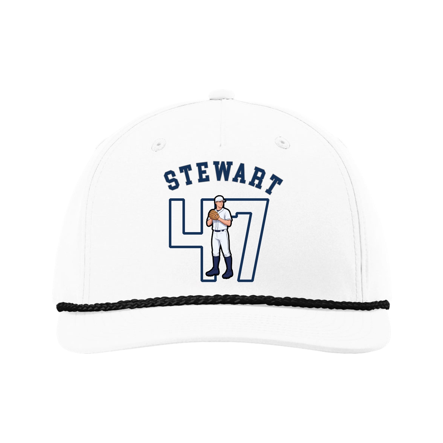 Five-Panel Classic Rope Cap — Shirsey Arch in White
