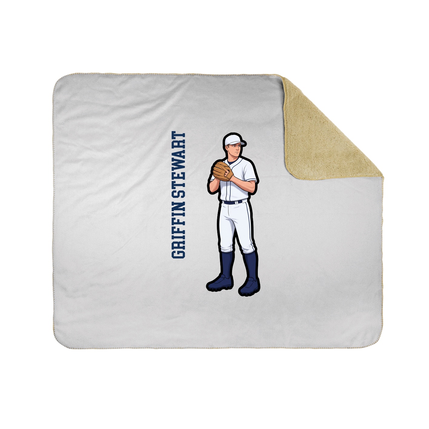 Throw Blanket — Name Vertical in White
