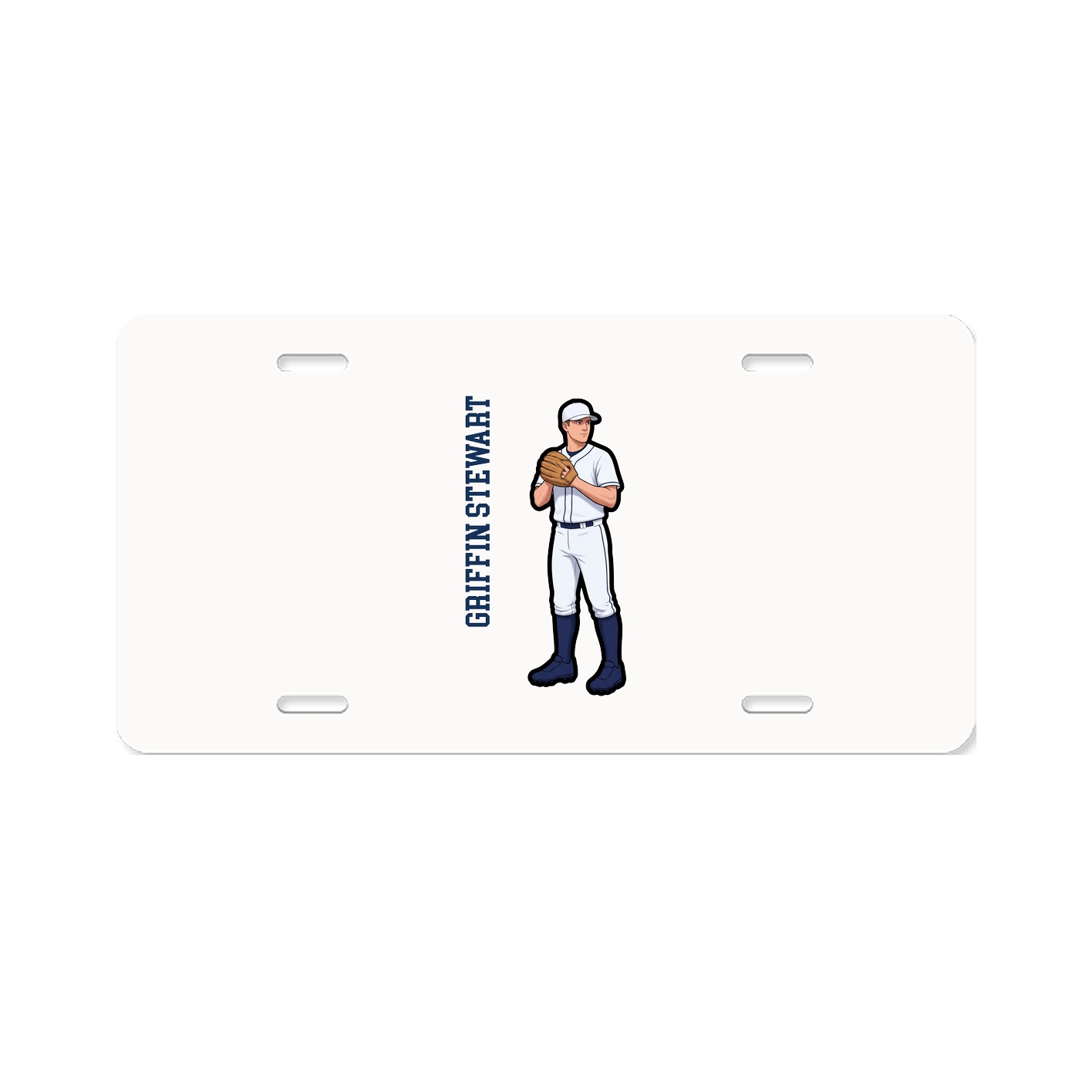 License Plate — Name Vertical in Classic