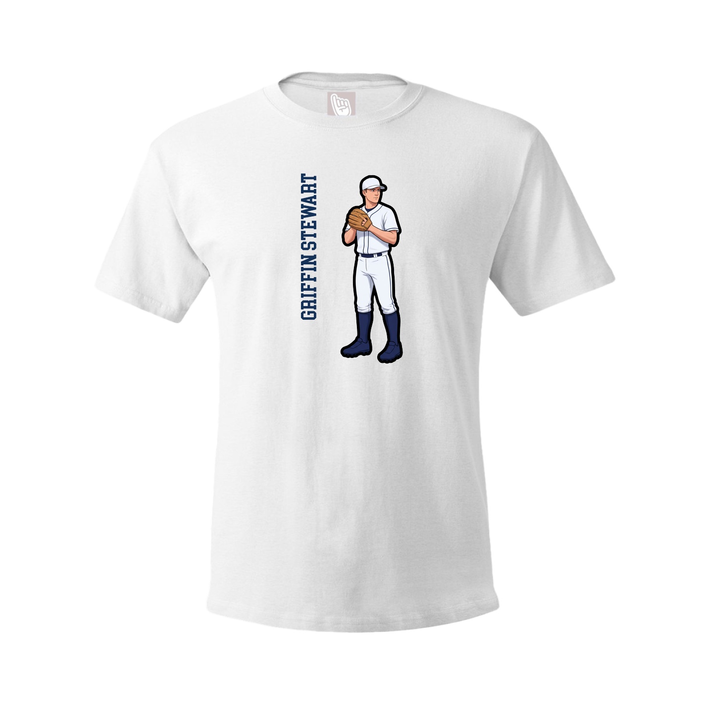 Tee — Name Vertical in White