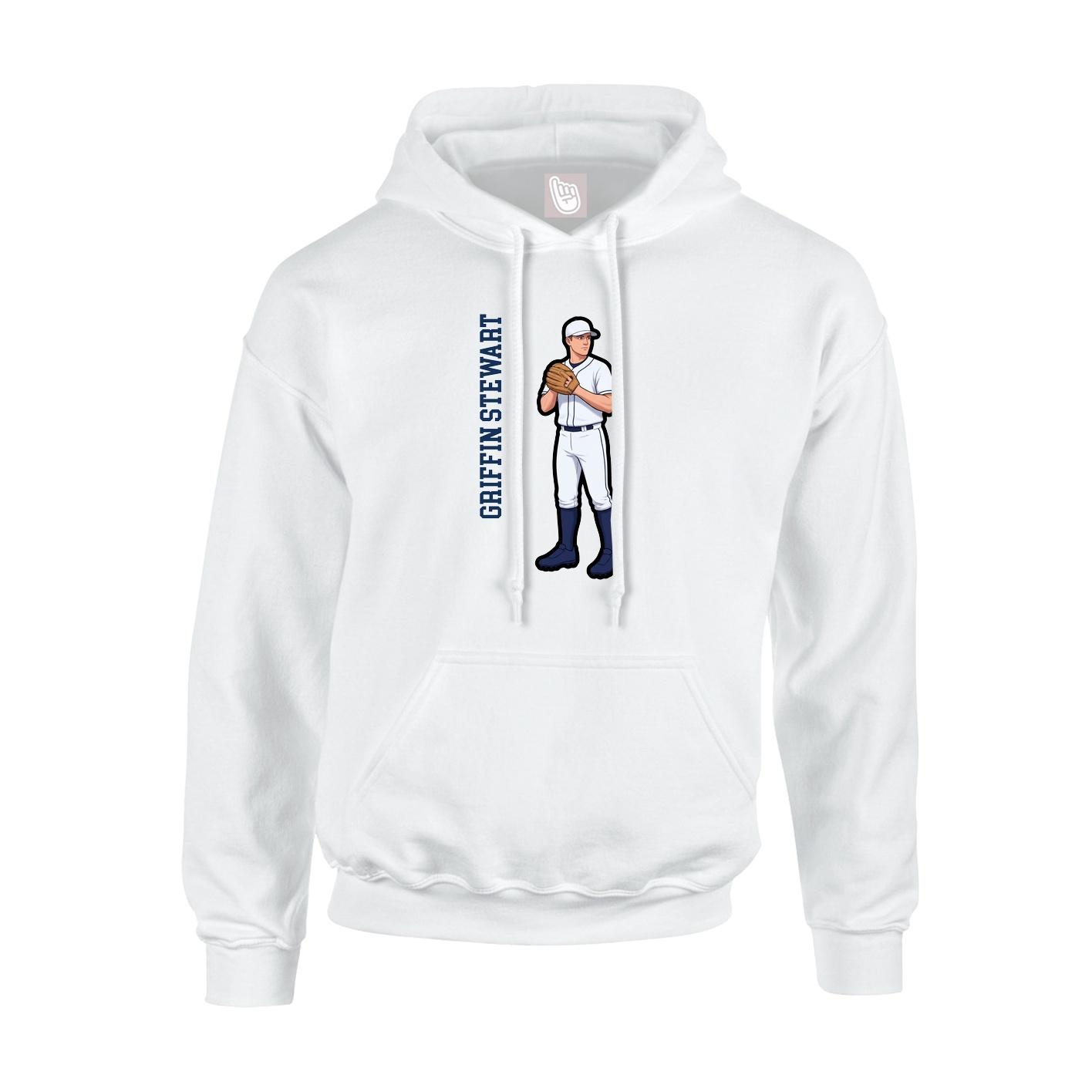 Hoodie — Name Vertical in White