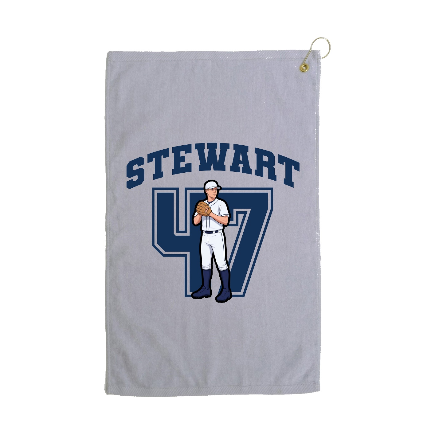 Golf Towel — Number in Grey