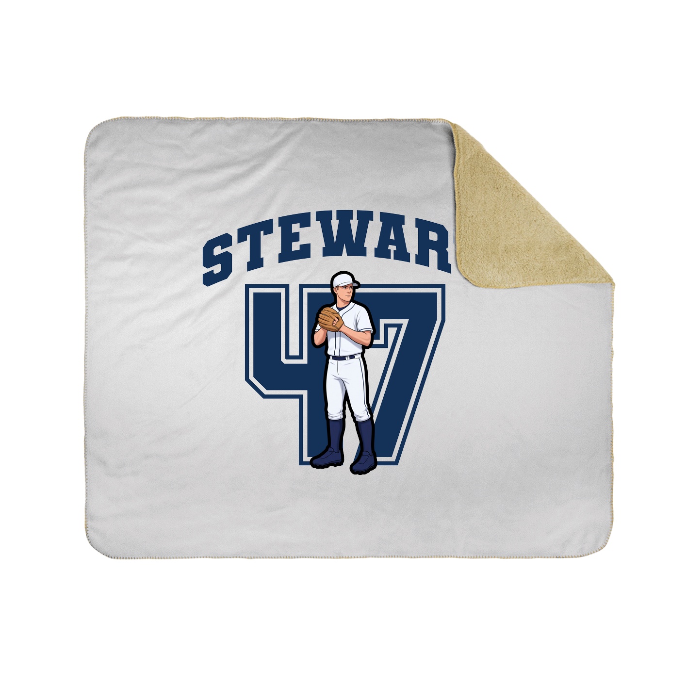 Throw Blanket — Number in White