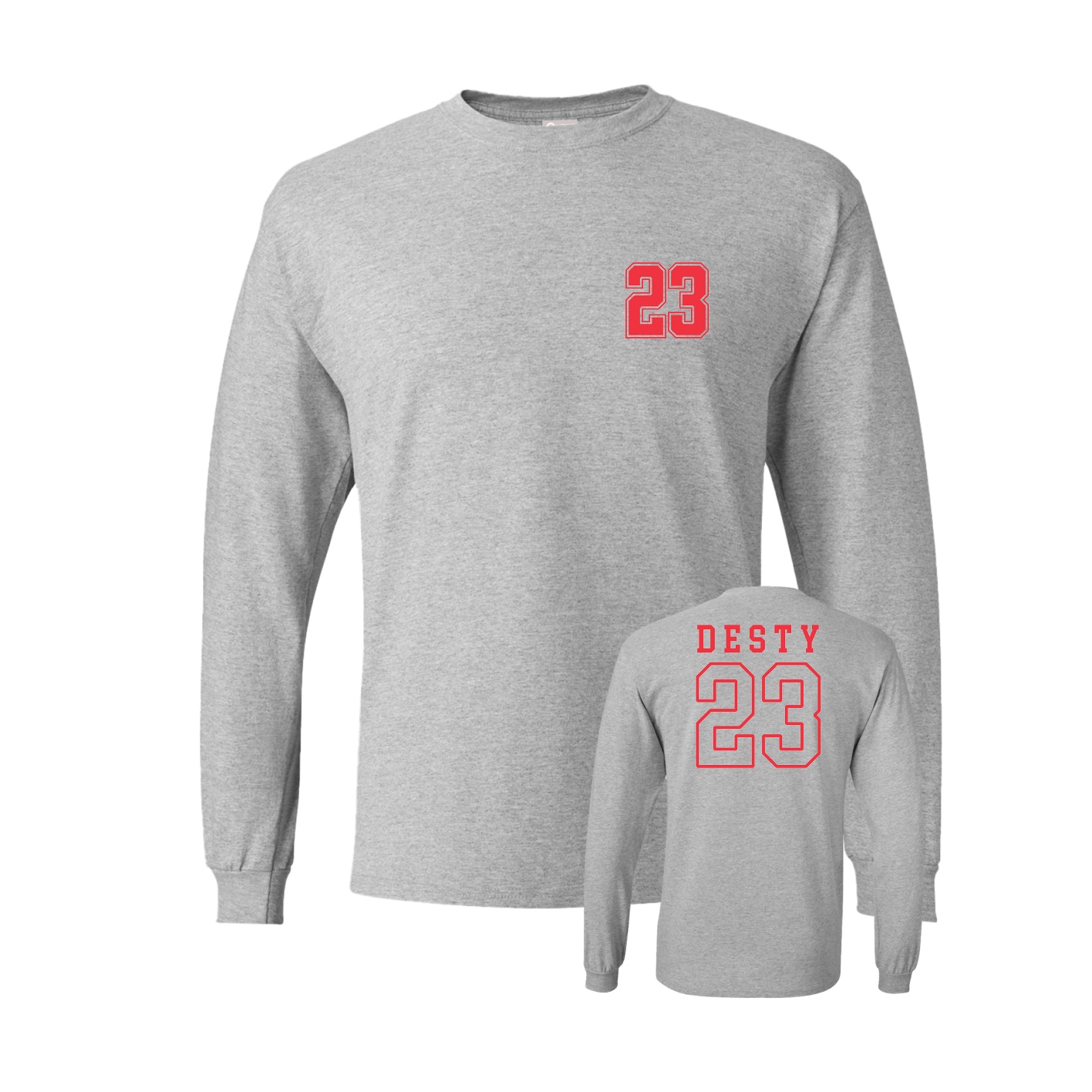 Long Sleeve Tee — Chest Back in Grey