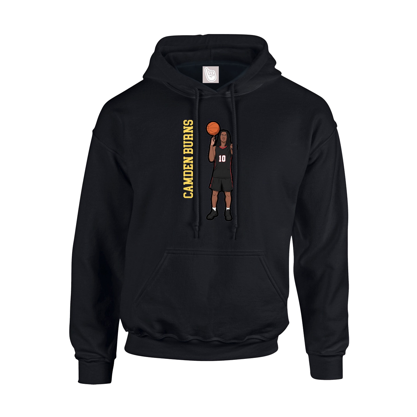 Youth Hoodie — Name Vertical in Black