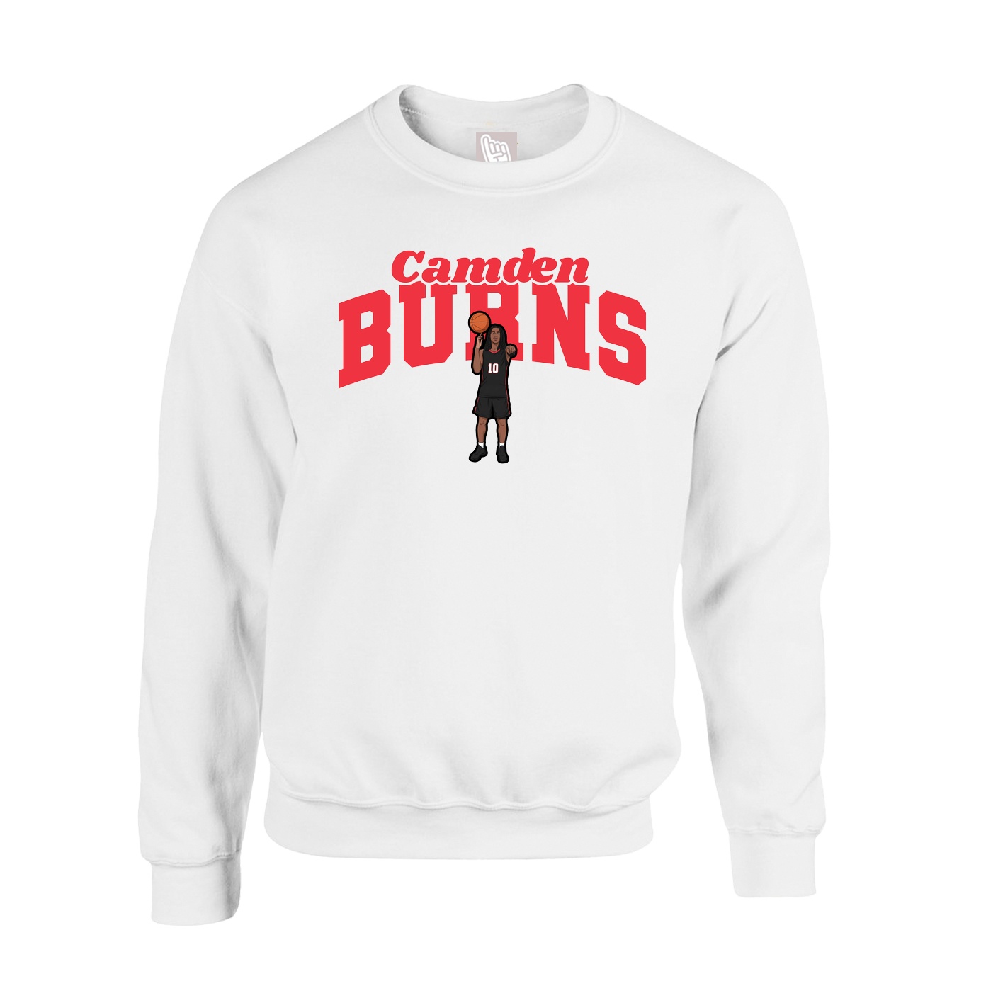 Fleece Crew — Signature Arch in White