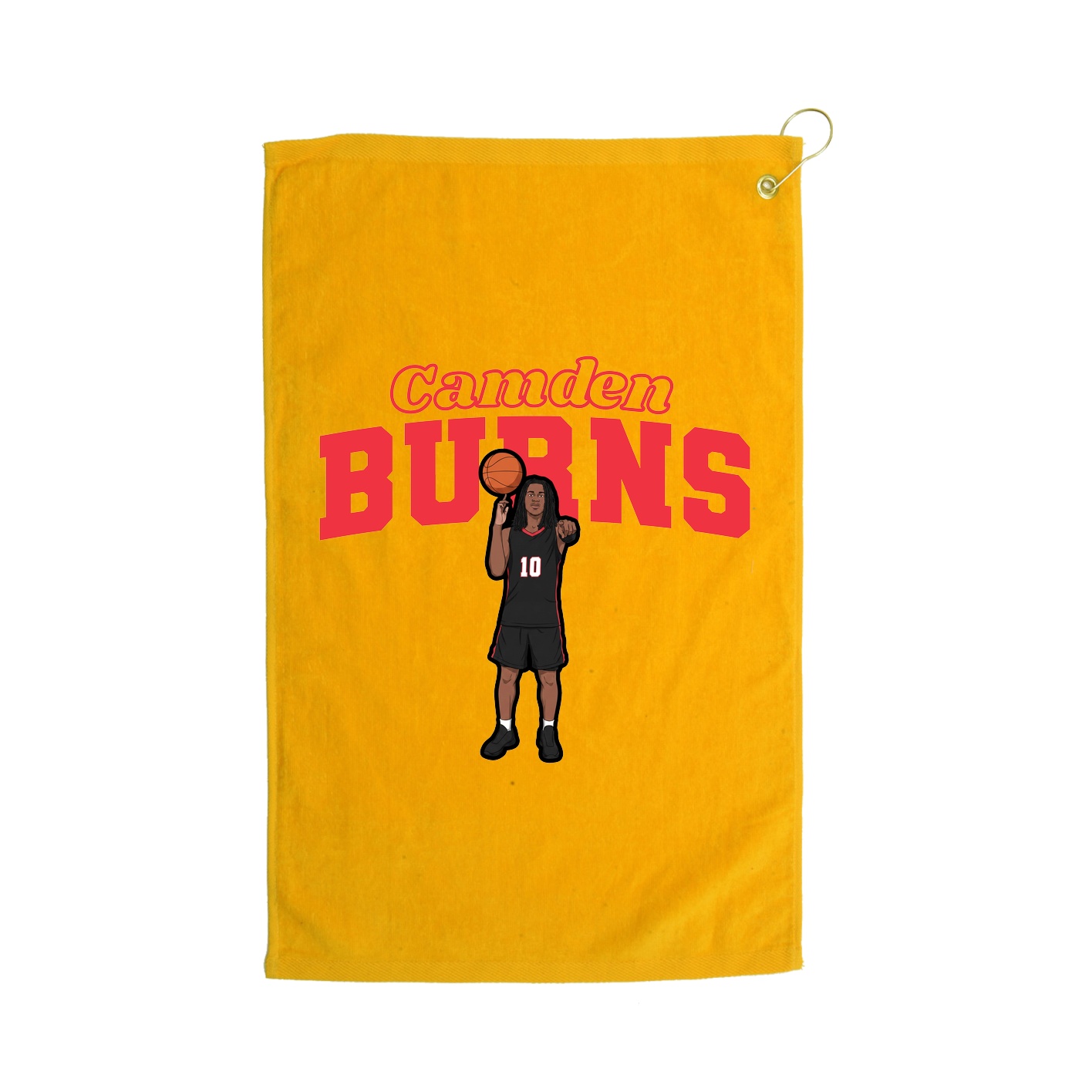 Golf Towel — Name Arch in Gold