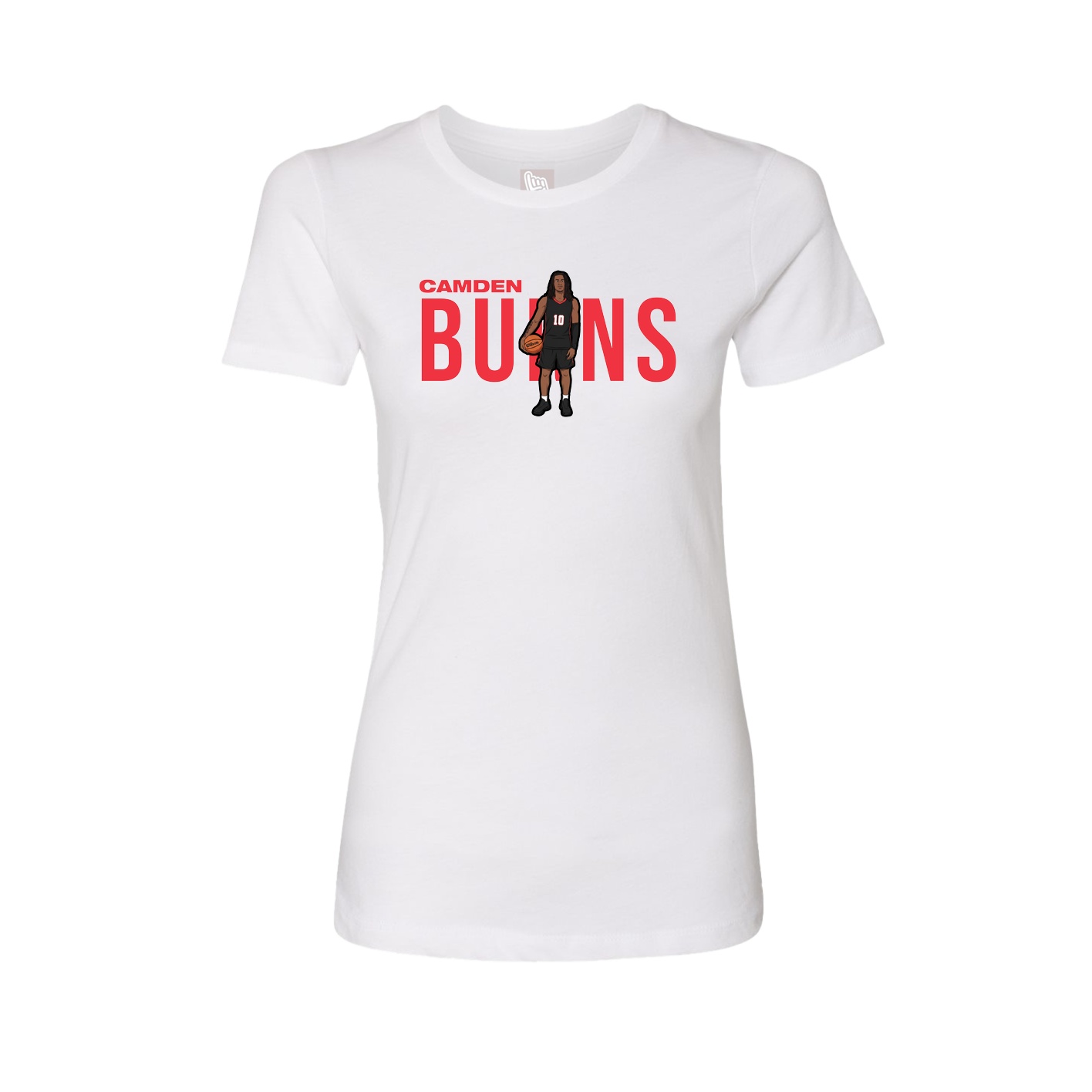 Fitted Women's Tee — Player Name in White
