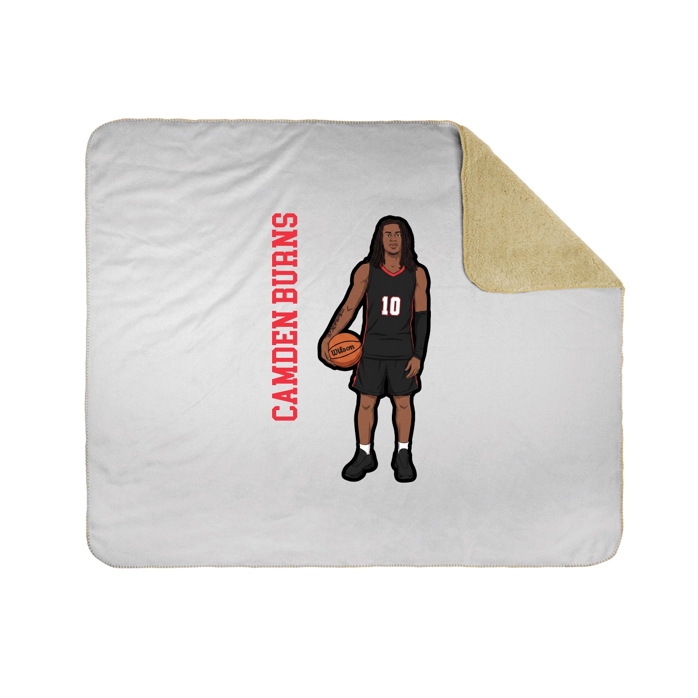 Throw Blanket — Name Vertical in White