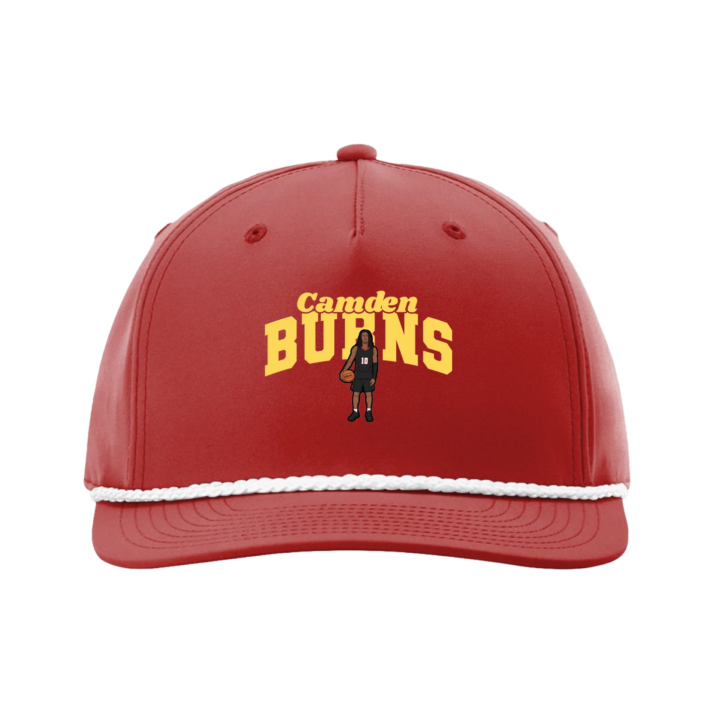 Five-Panel Classic Rope Cap — Signature Arch in Red