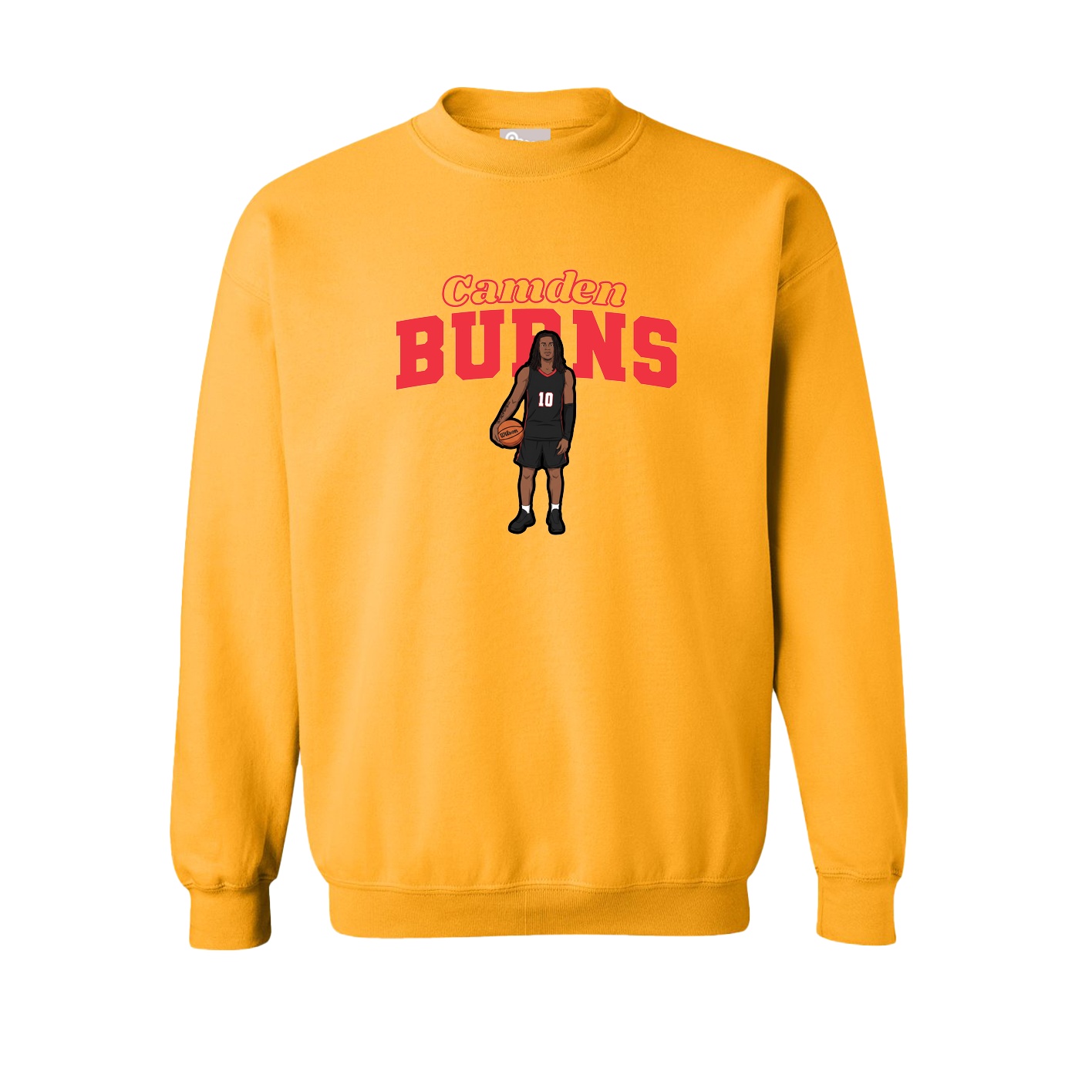 Fleece Crew — Name Arch in Gold