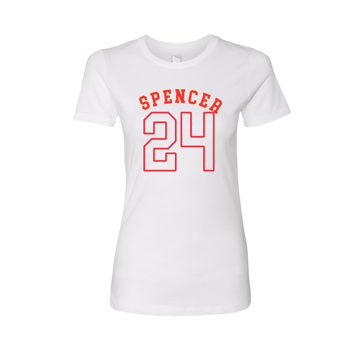 Fitted Women's Tee — Shirsey Arch in White