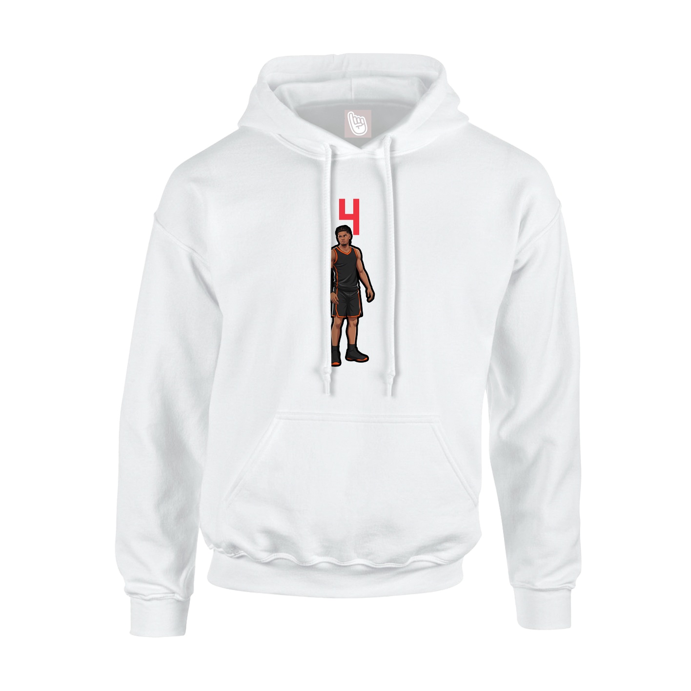 Youth Hoodie — Number Top in White