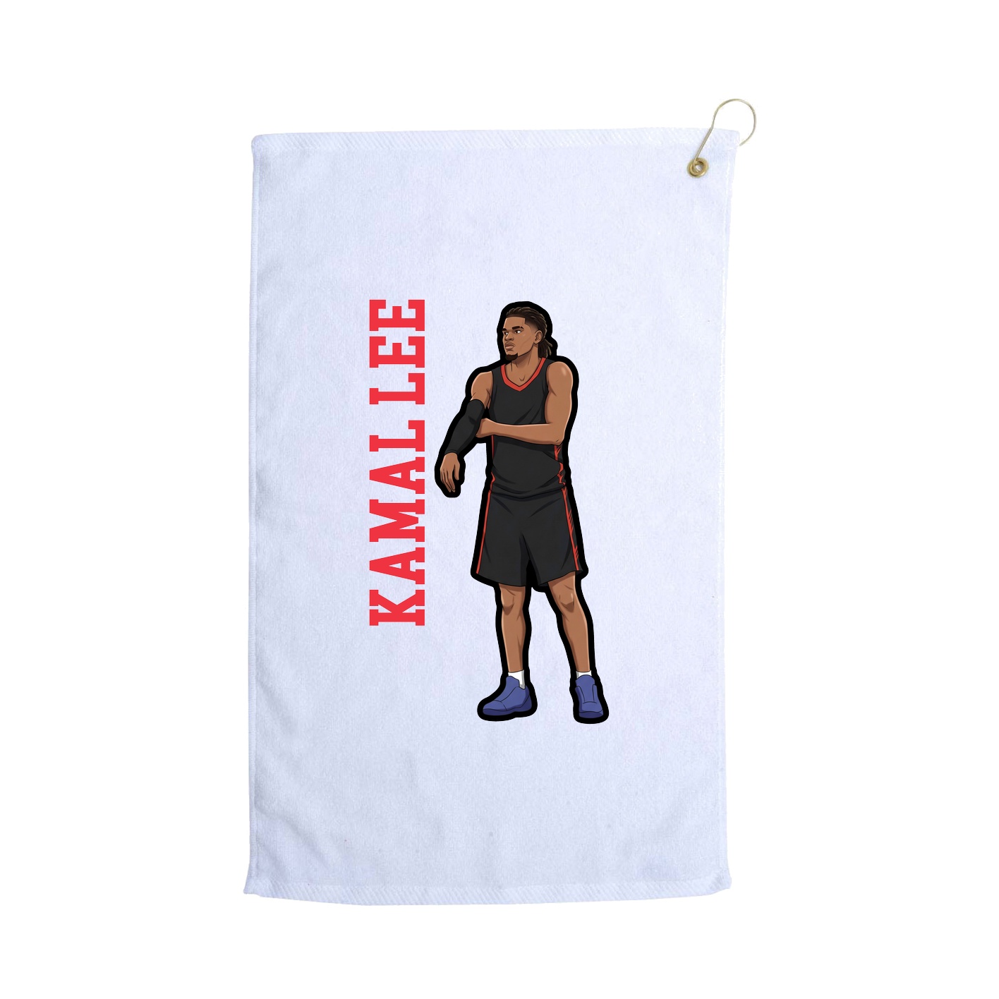 Golf Towel — Name Vertical in White