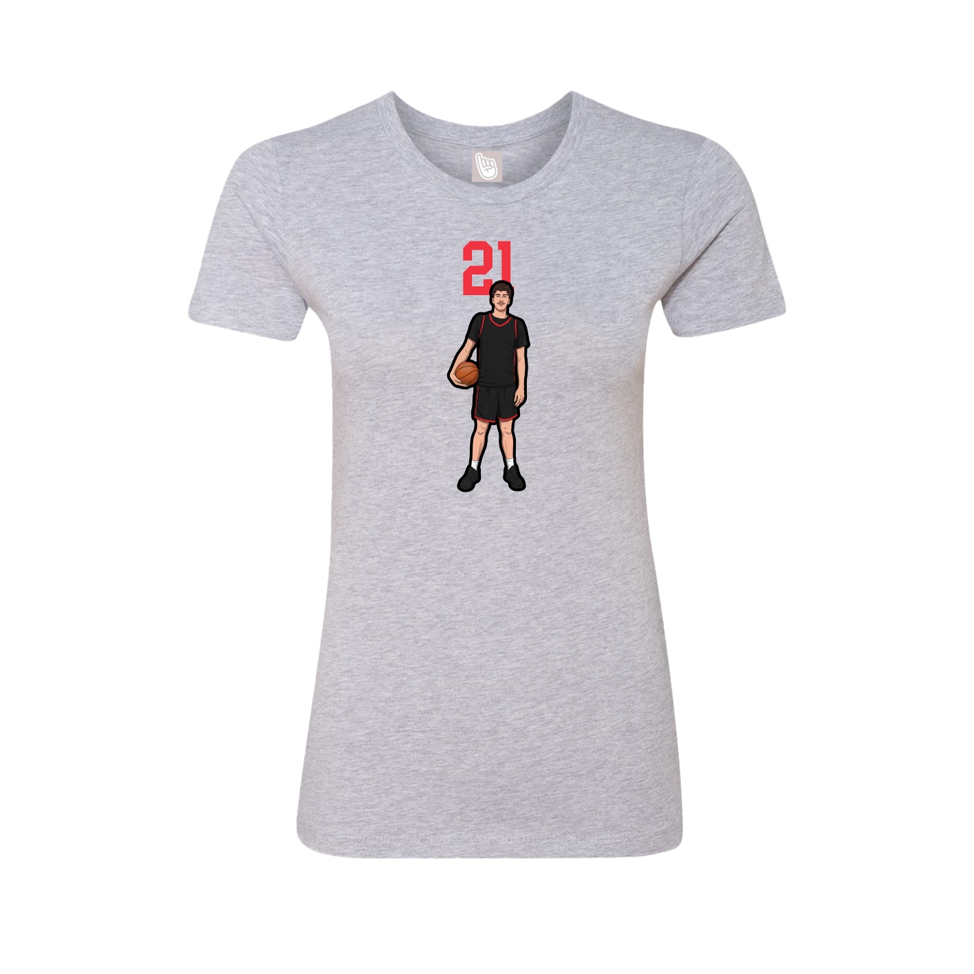 Fitted Women's Tee — Number Top in Grey