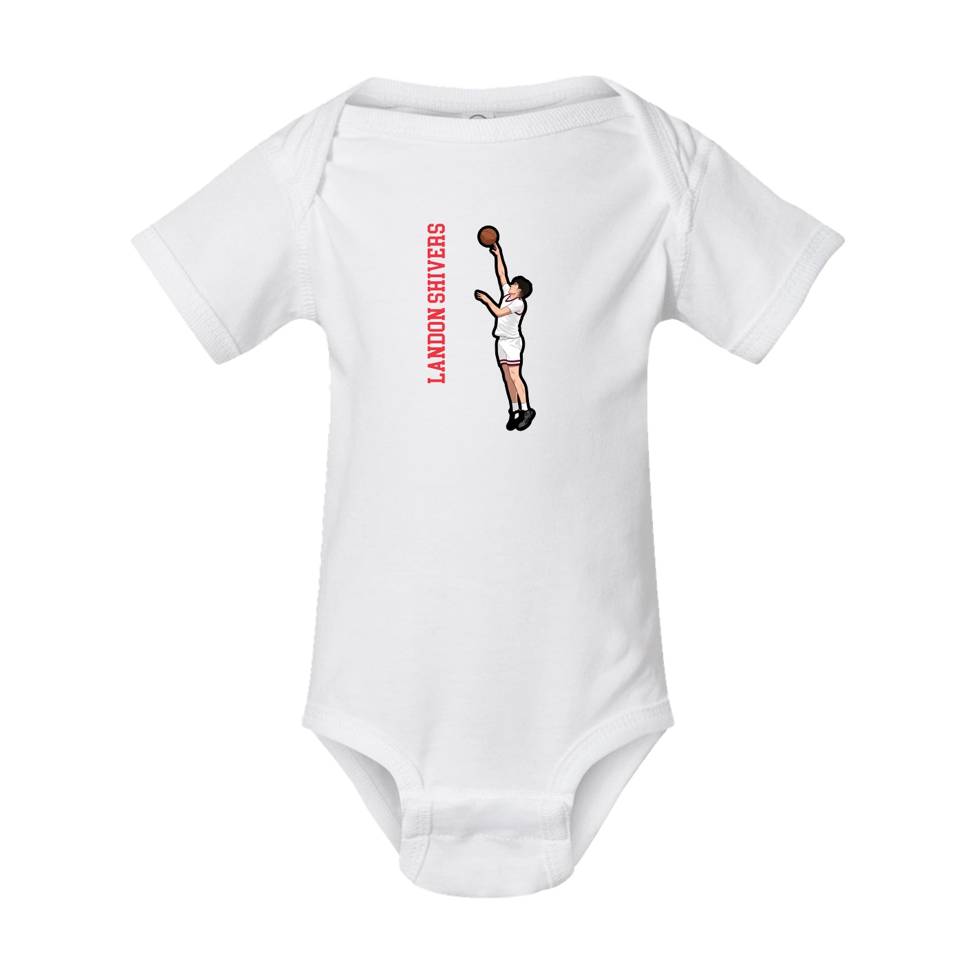 Baby Onesie — Name Vertical in White