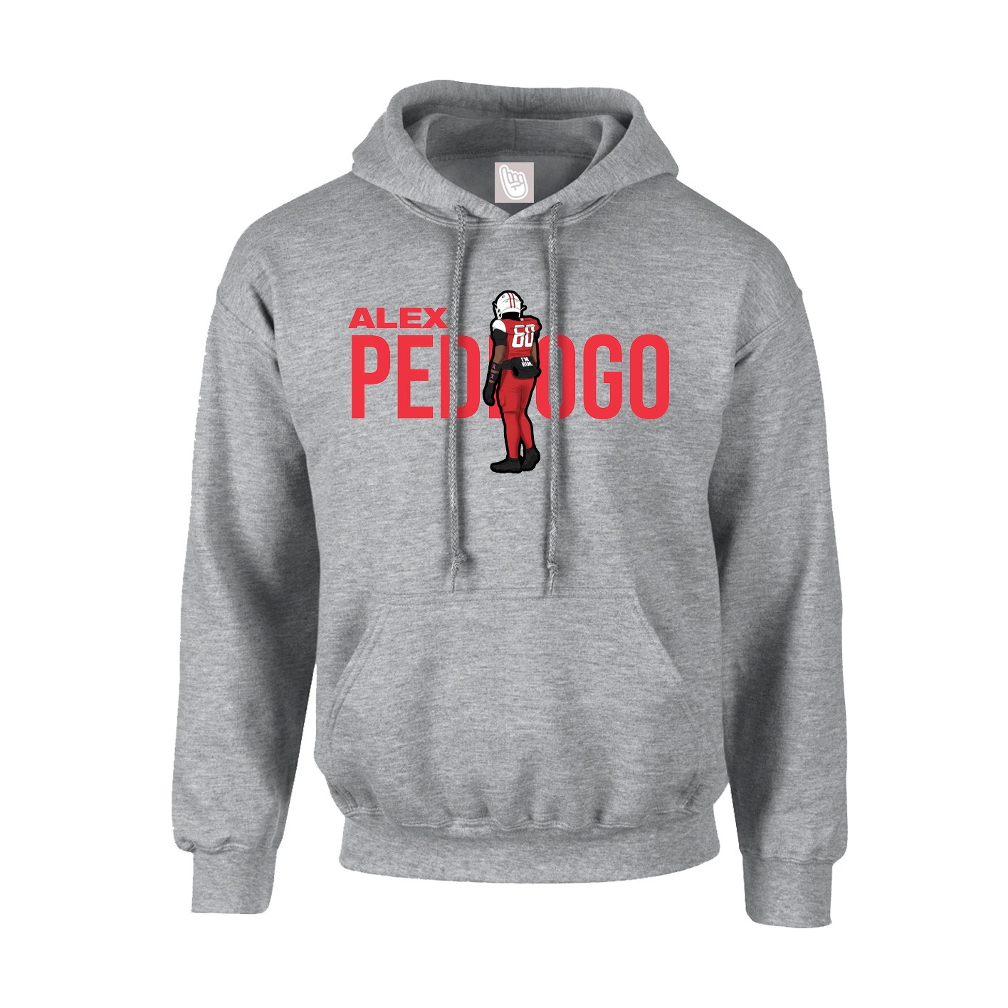 Hoodie — Player Name in Grey