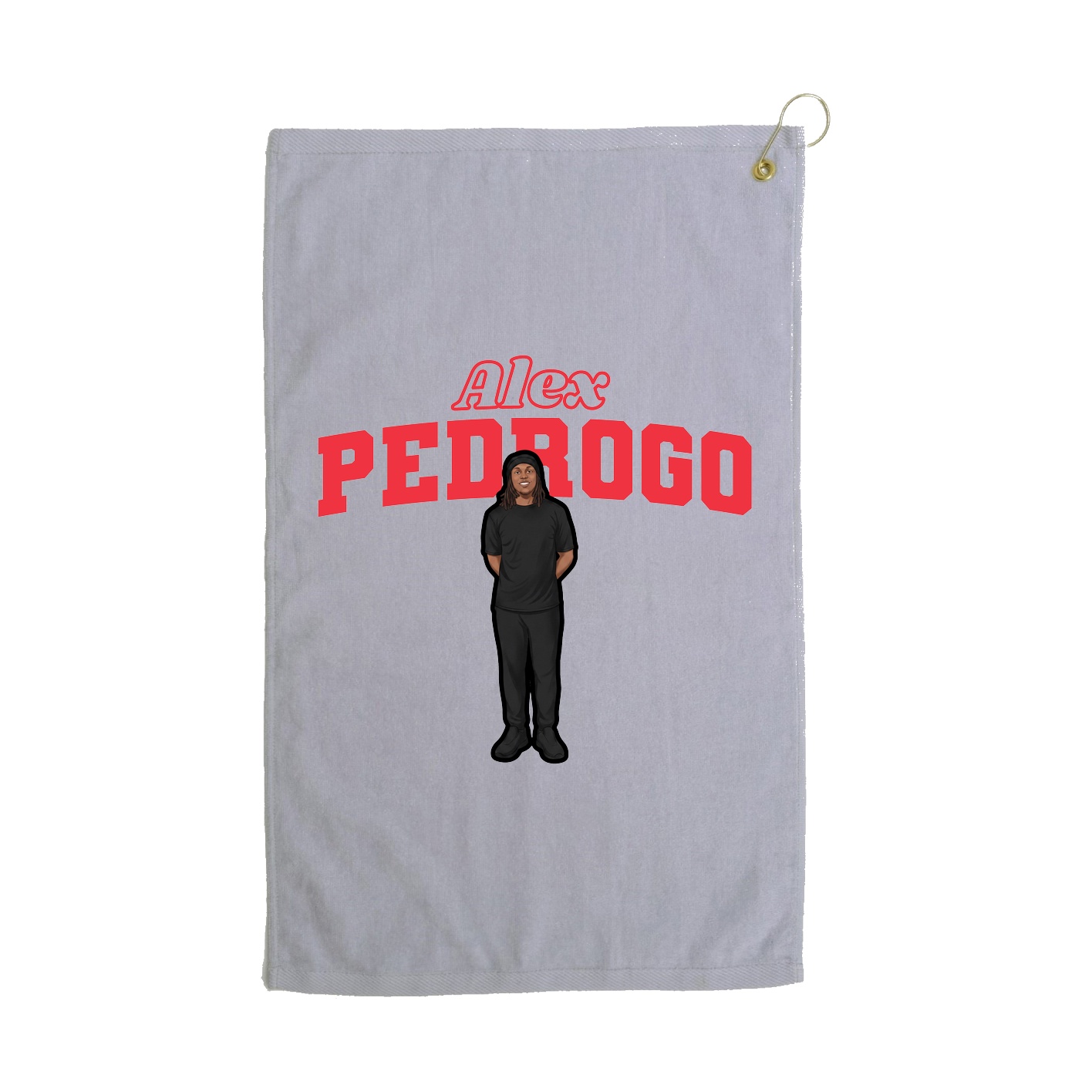 Golf Towel — Name Arch in Grey