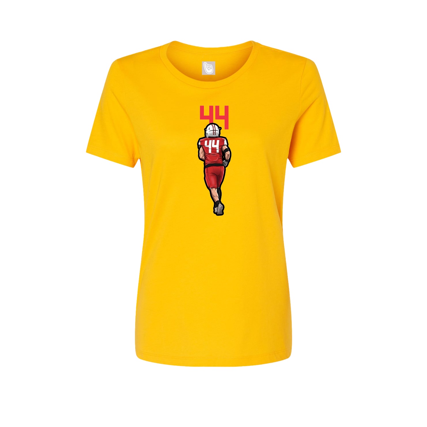 Fitted Women's Tee — Number Top in Gold