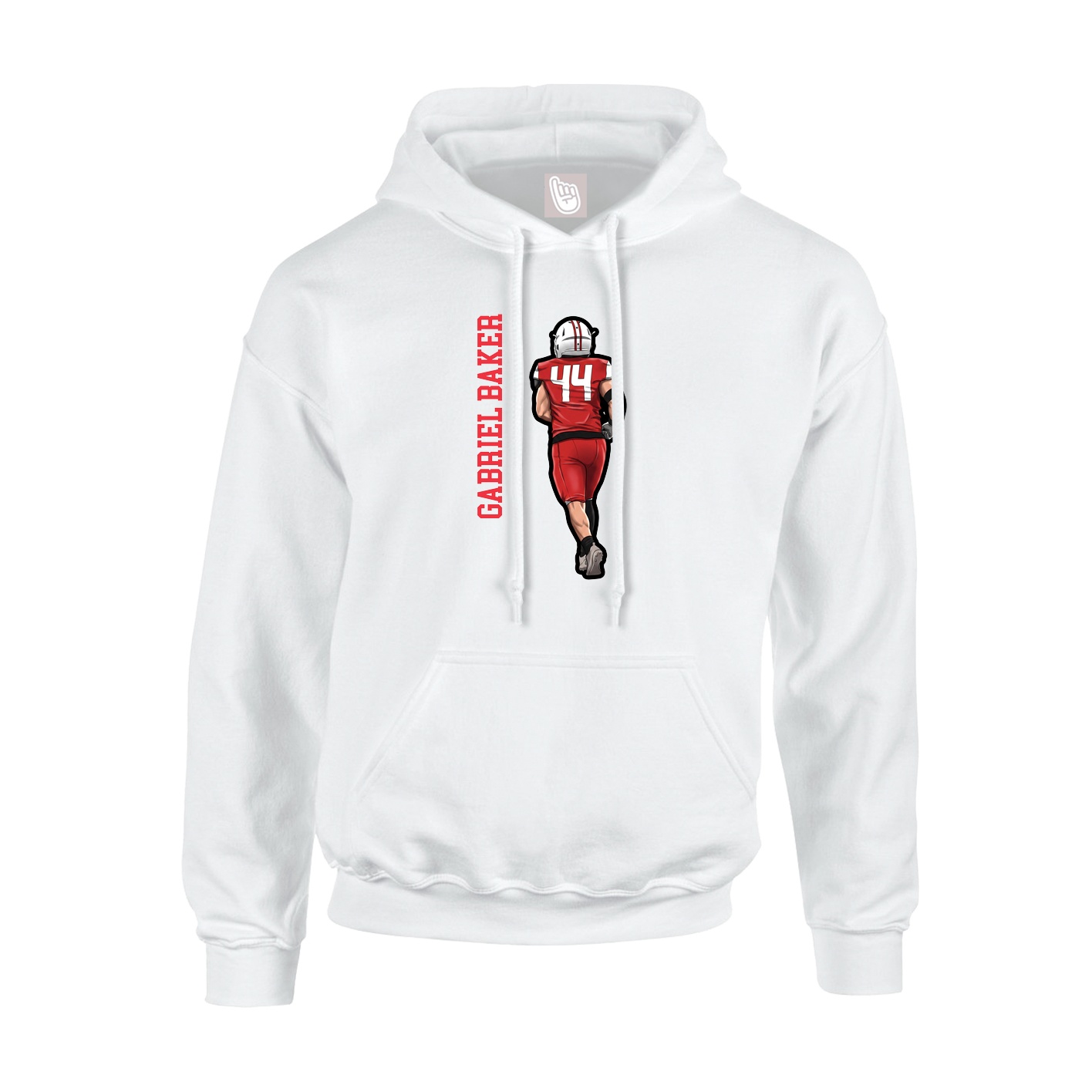 Hoodie — Name Vertical in White