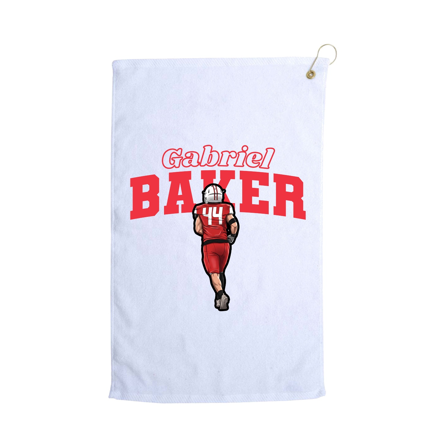 Golf Towel — Name Arch in White