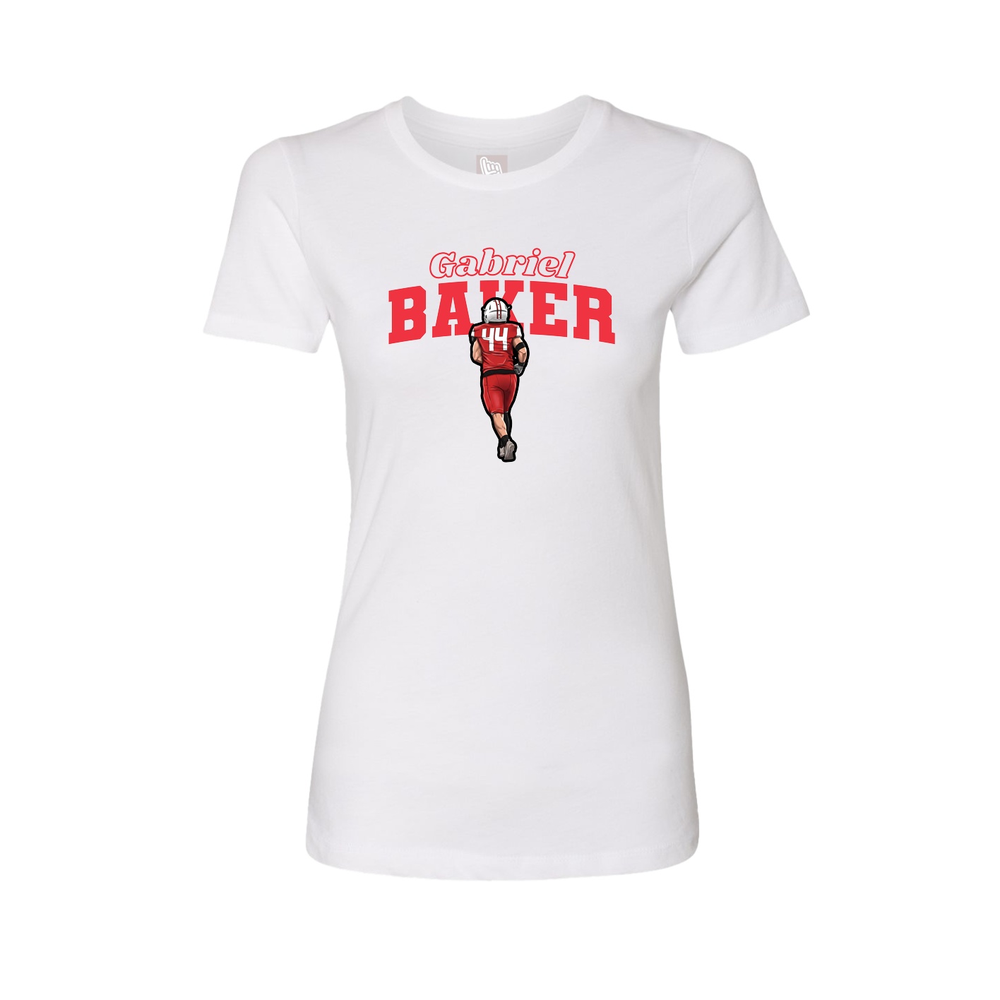 Fitted Women's Tee — Name Arch in White