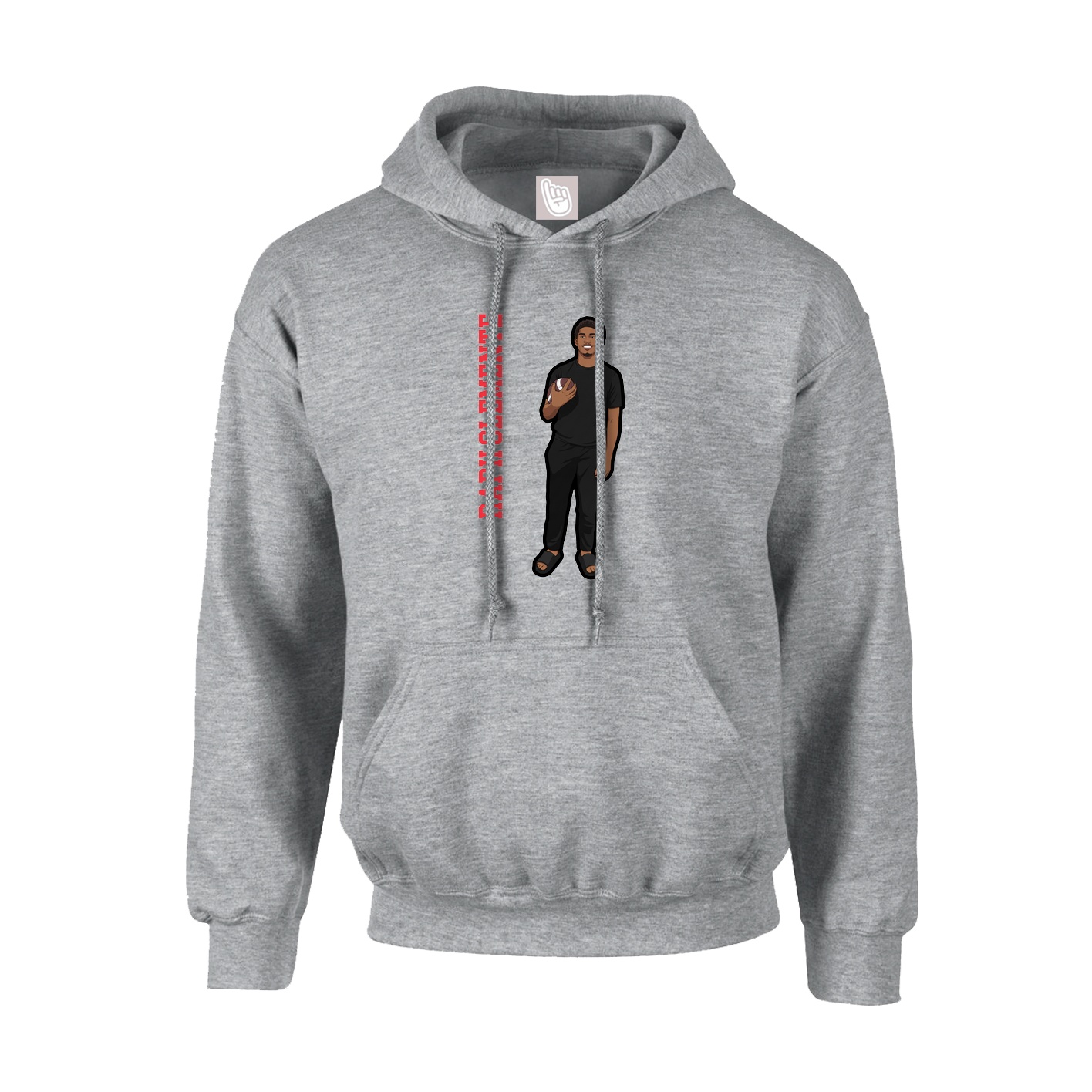 Youth Hoodie — Name Vertical in Grey