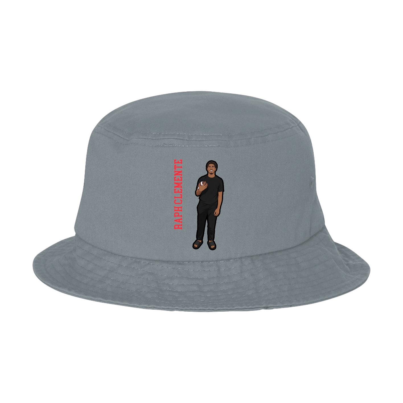 Bucket Cap — Name Vertical in Grey