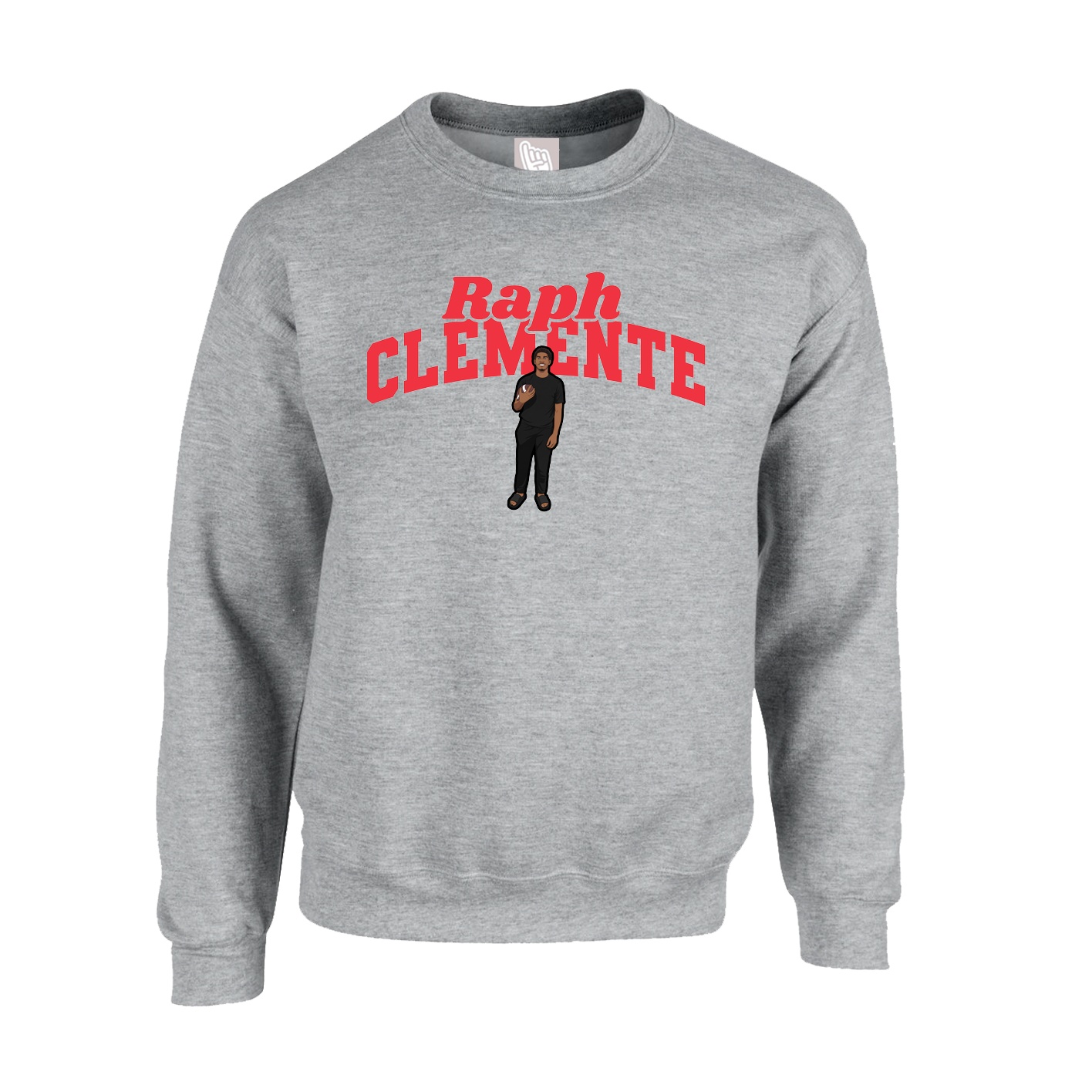 Fleece Crew — Signature Arch in Grey