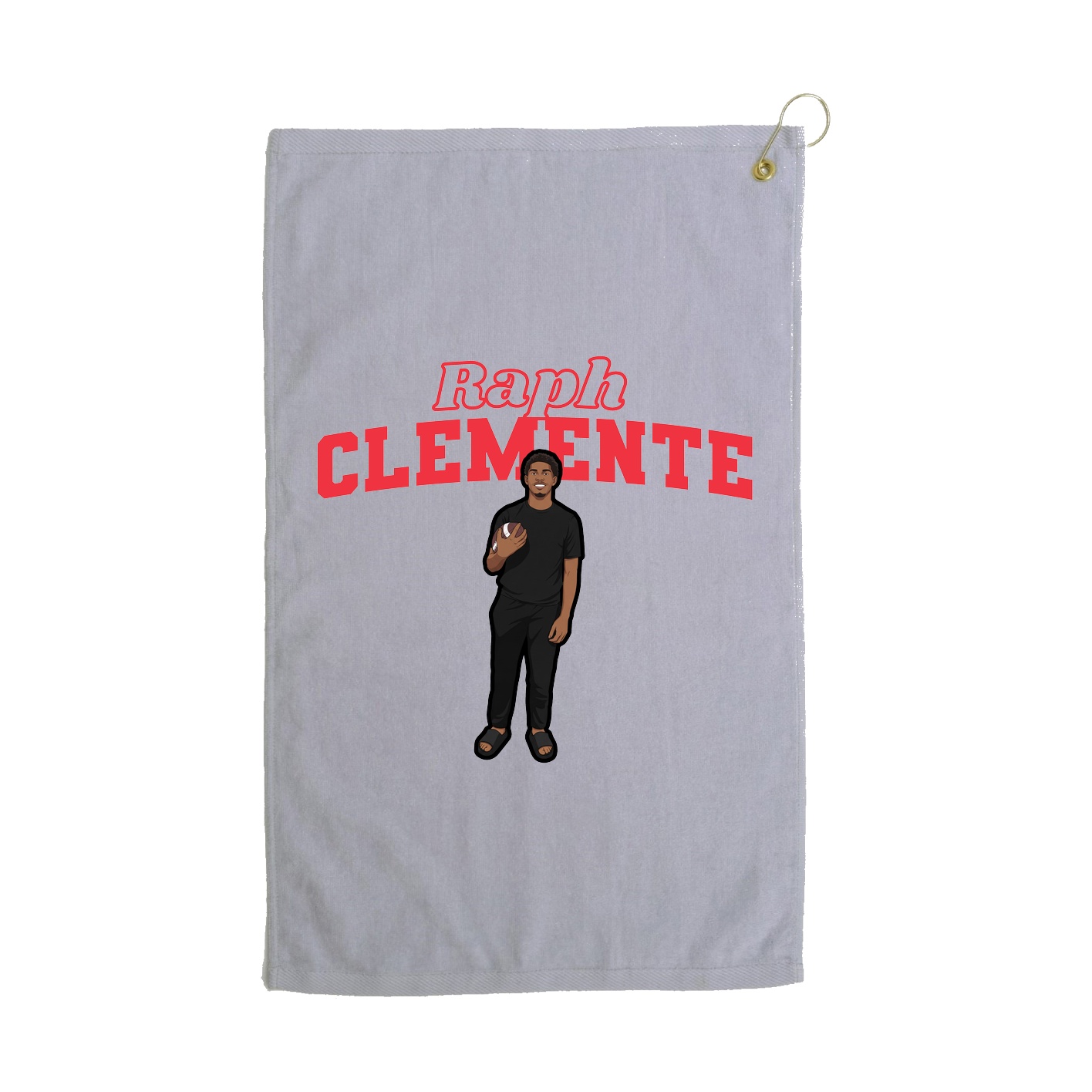 Golf Towel — Name Arch in Grey
