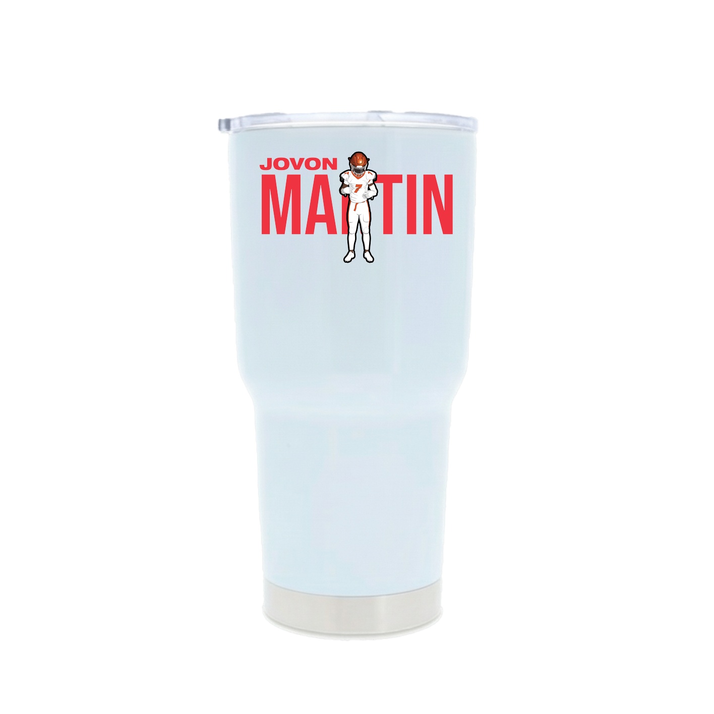 30oz Stainless Steel Tumbler — Player Name in White