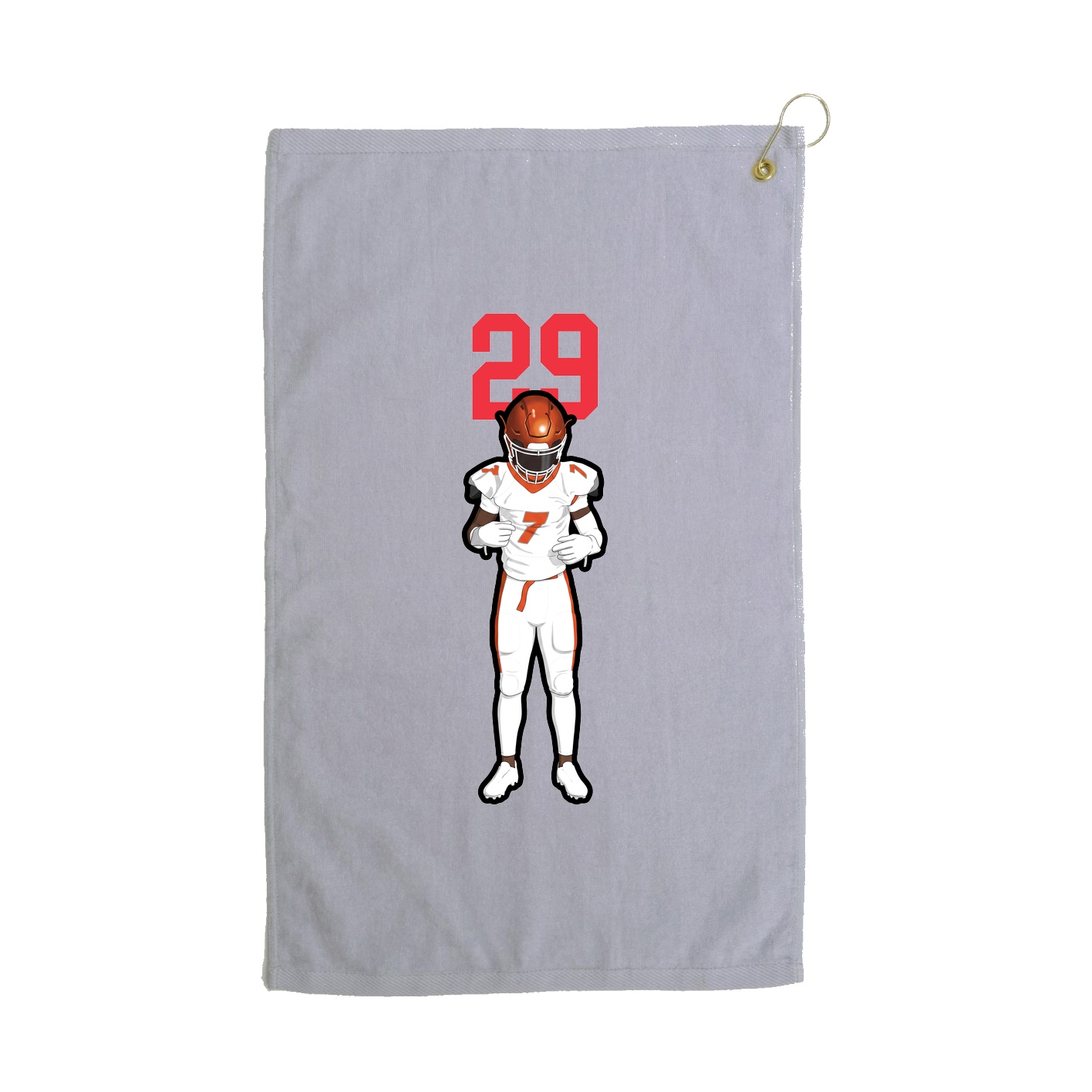 Golf Towel — Number Top in Grey