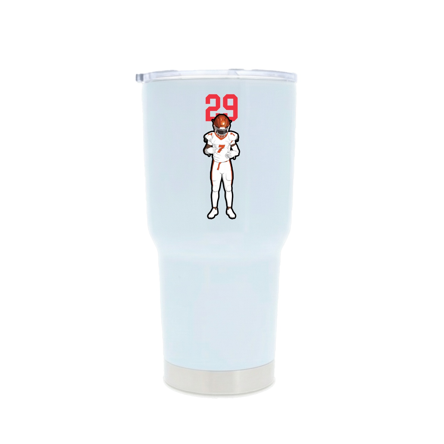 30oz Stainless Steel Tumbler — Number Top in White