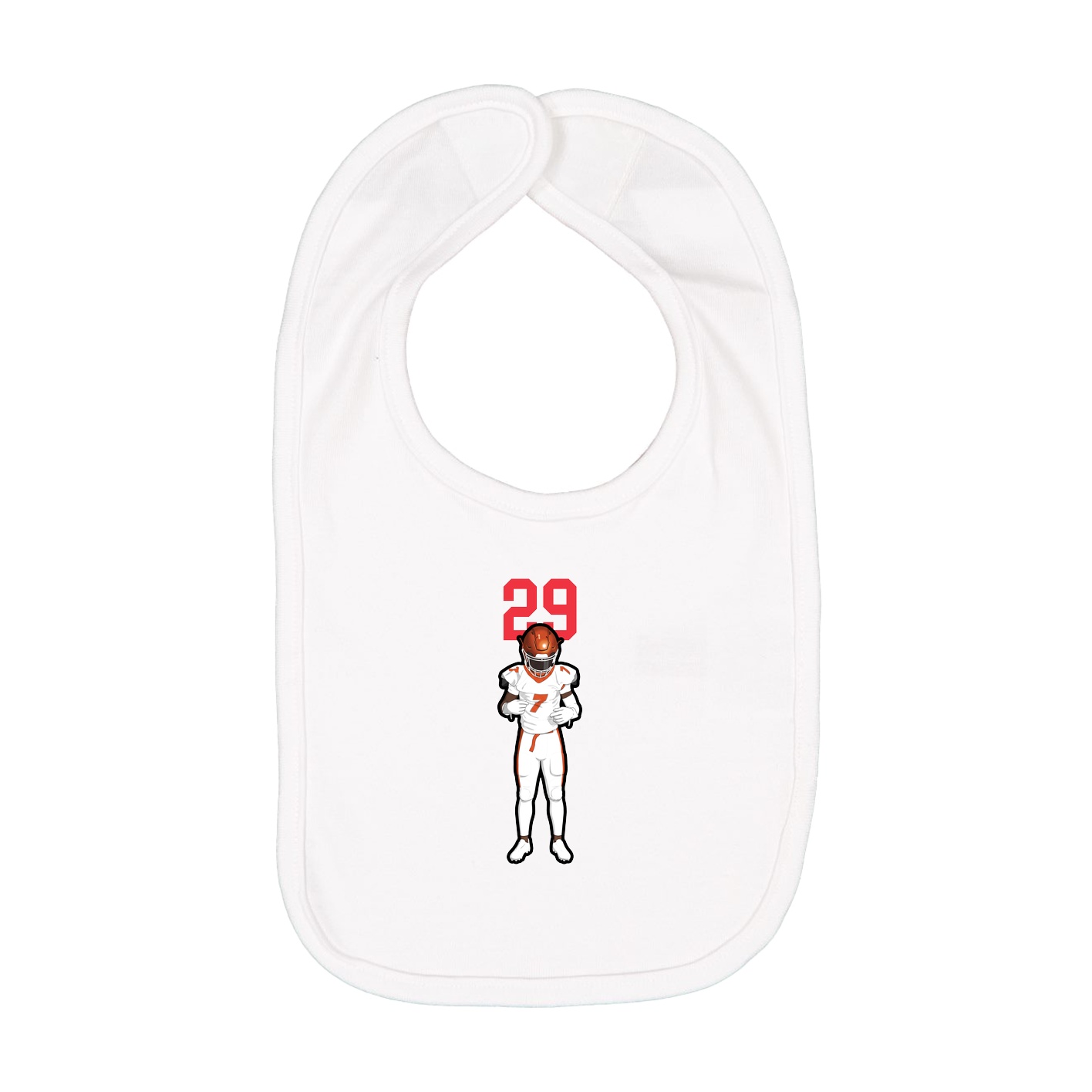 Infant Bib — Number Top in White
