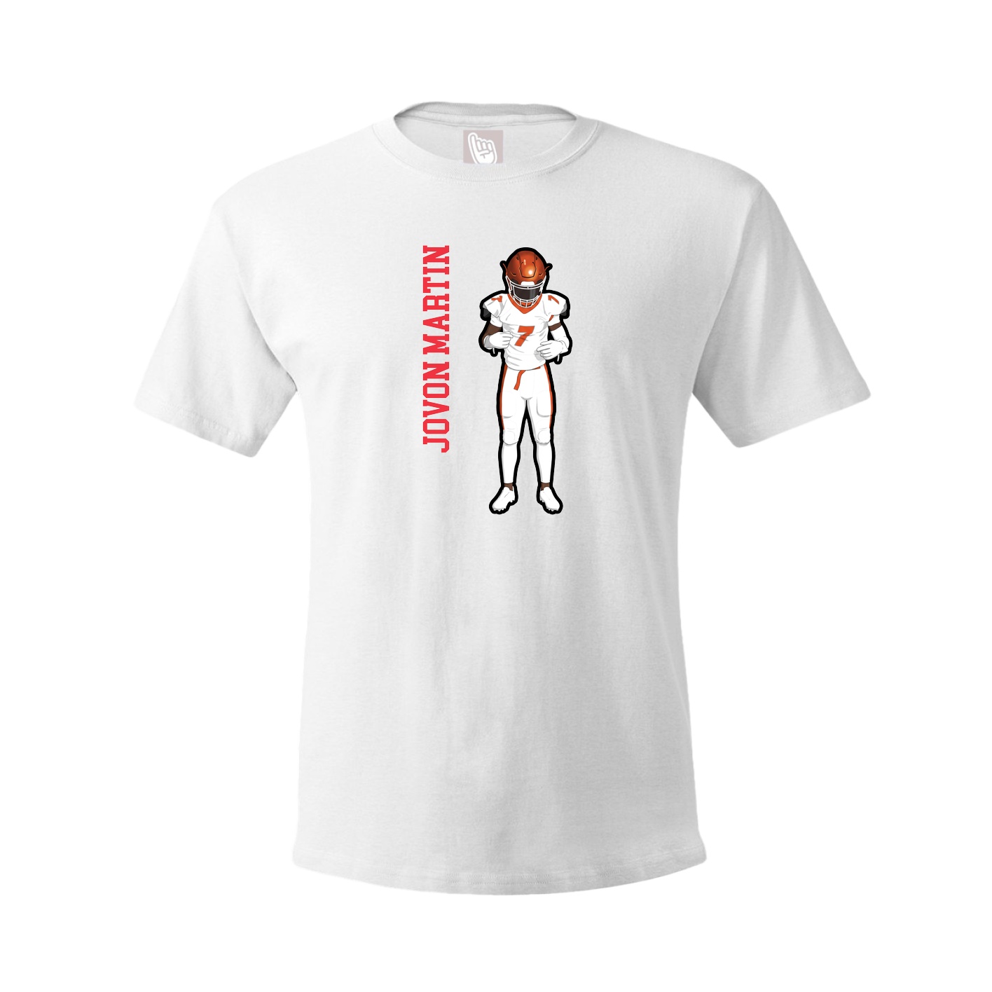 Youth Tee — Name Vertical in White