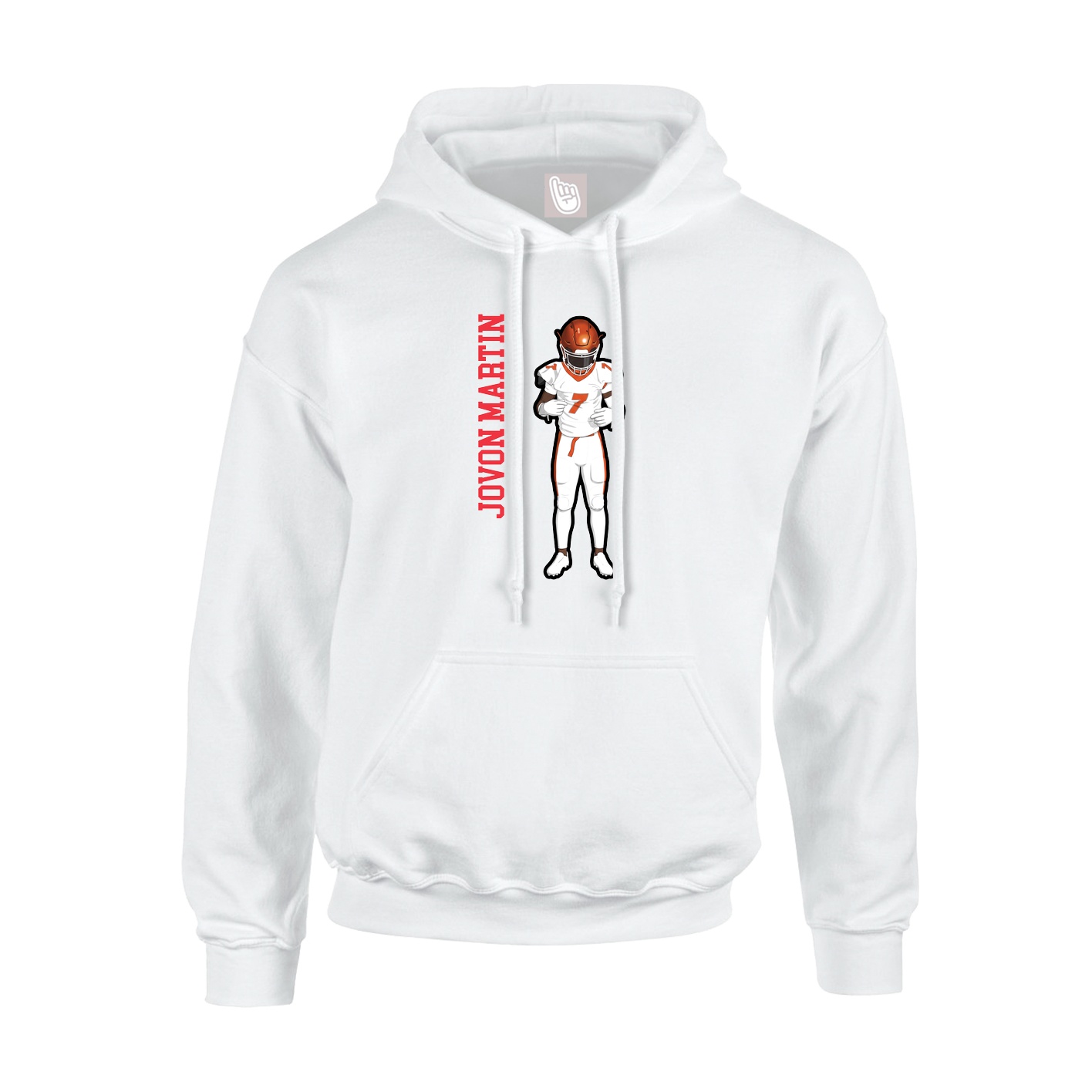 Hoodie — Name Vertical in White