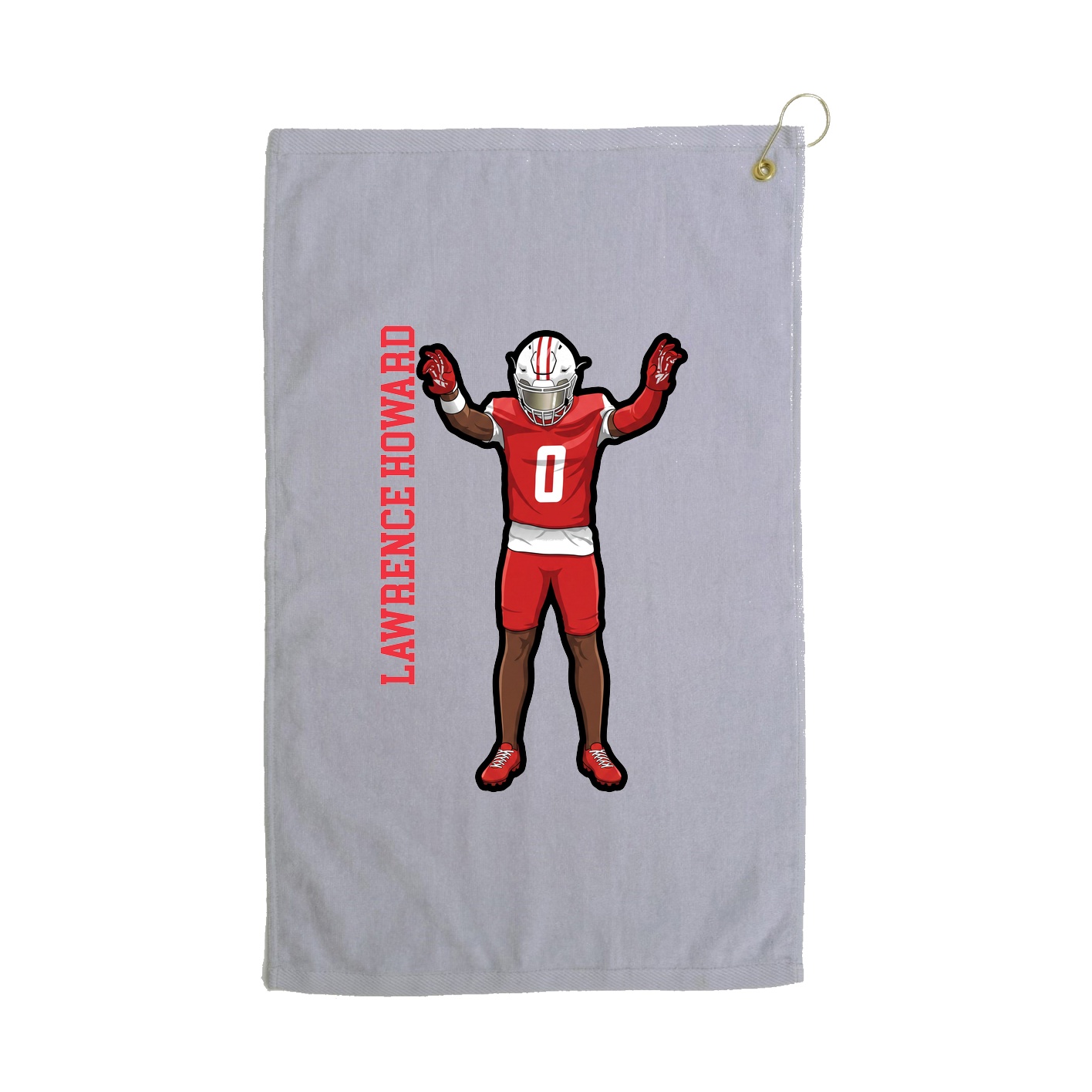 Golf Towel — Name Vertical in Grey
