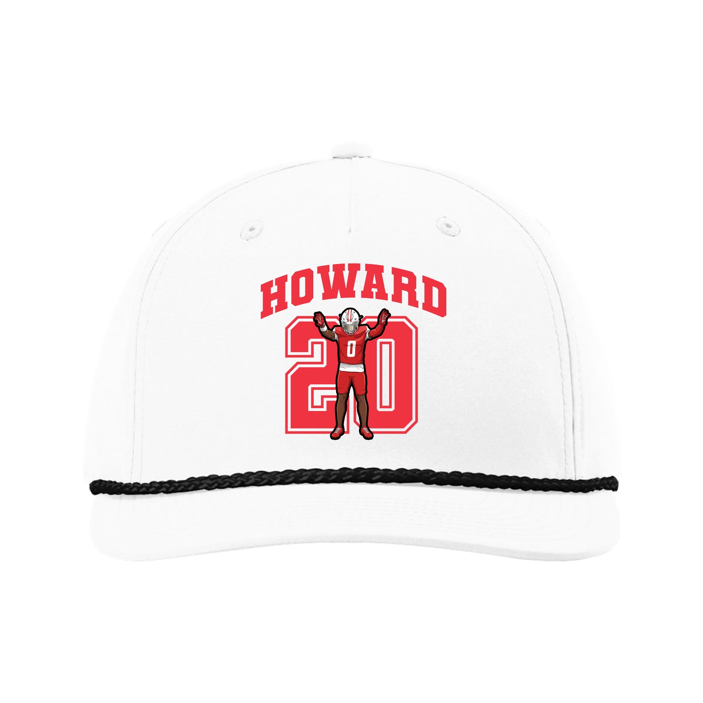 Five-Panel Classic Rope Cap — Number in White
