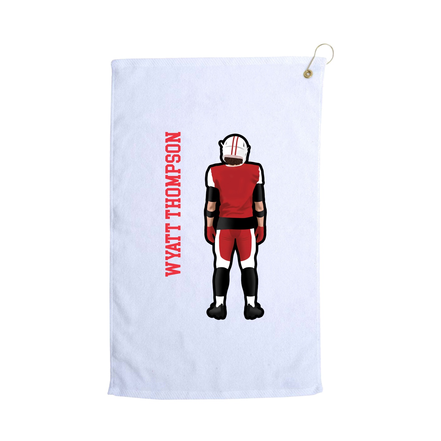 Golf Towel — Name Vertical in White