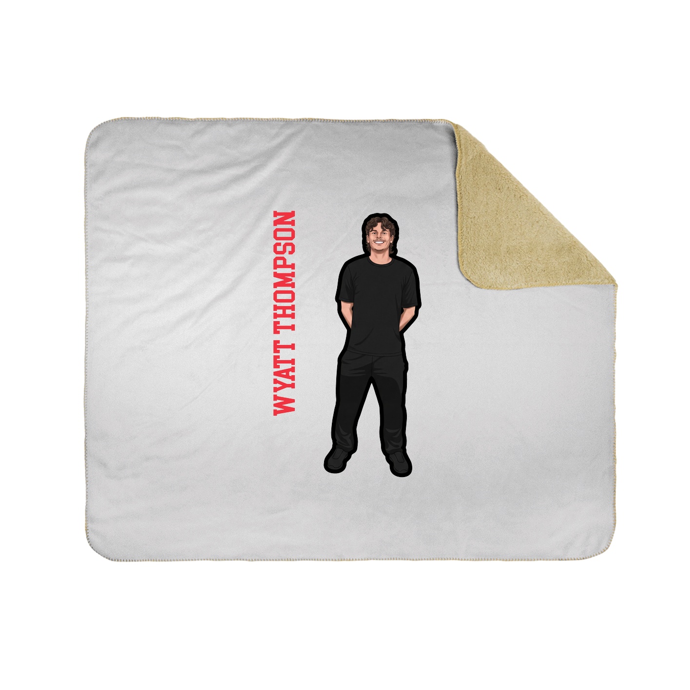 Throw Blanket — Name Vertical in White