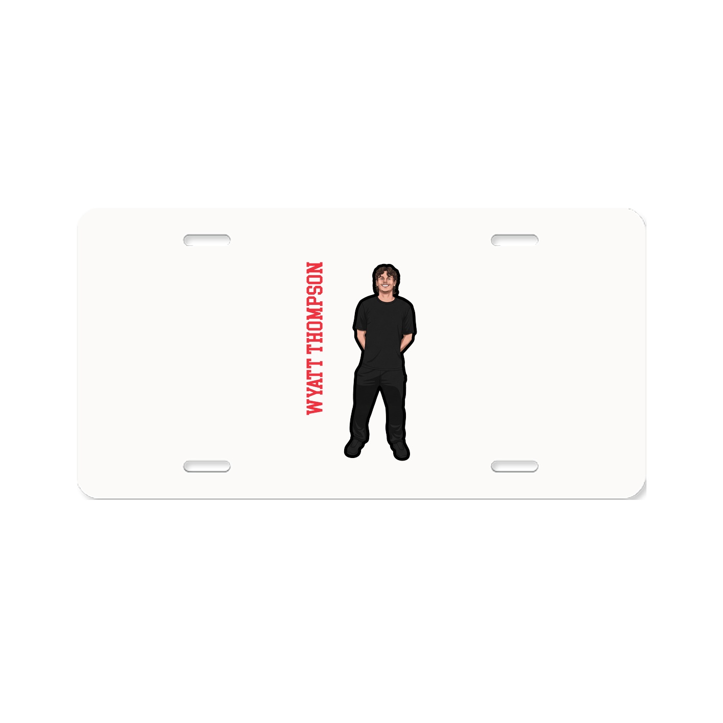 License Plate — Name Vertical in Classic