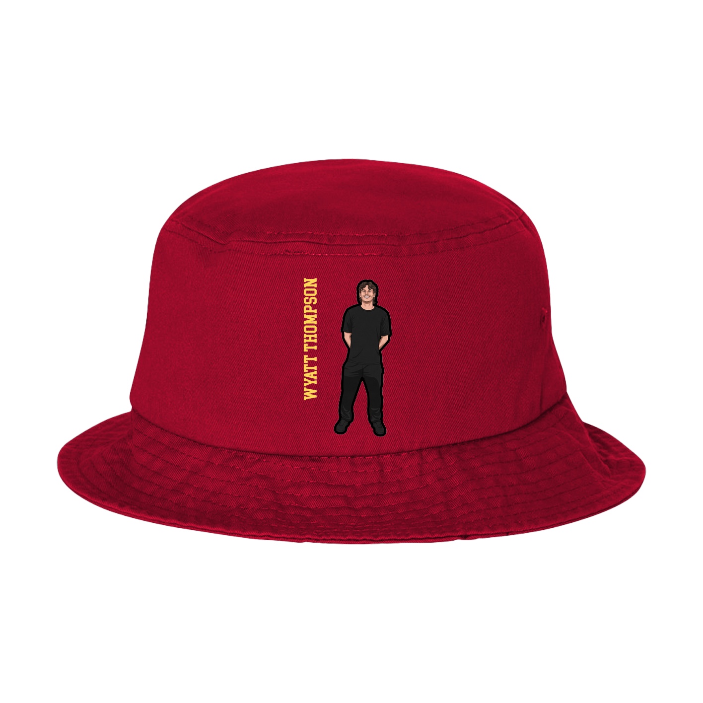 Bucket Cap — Name Vertical in Red