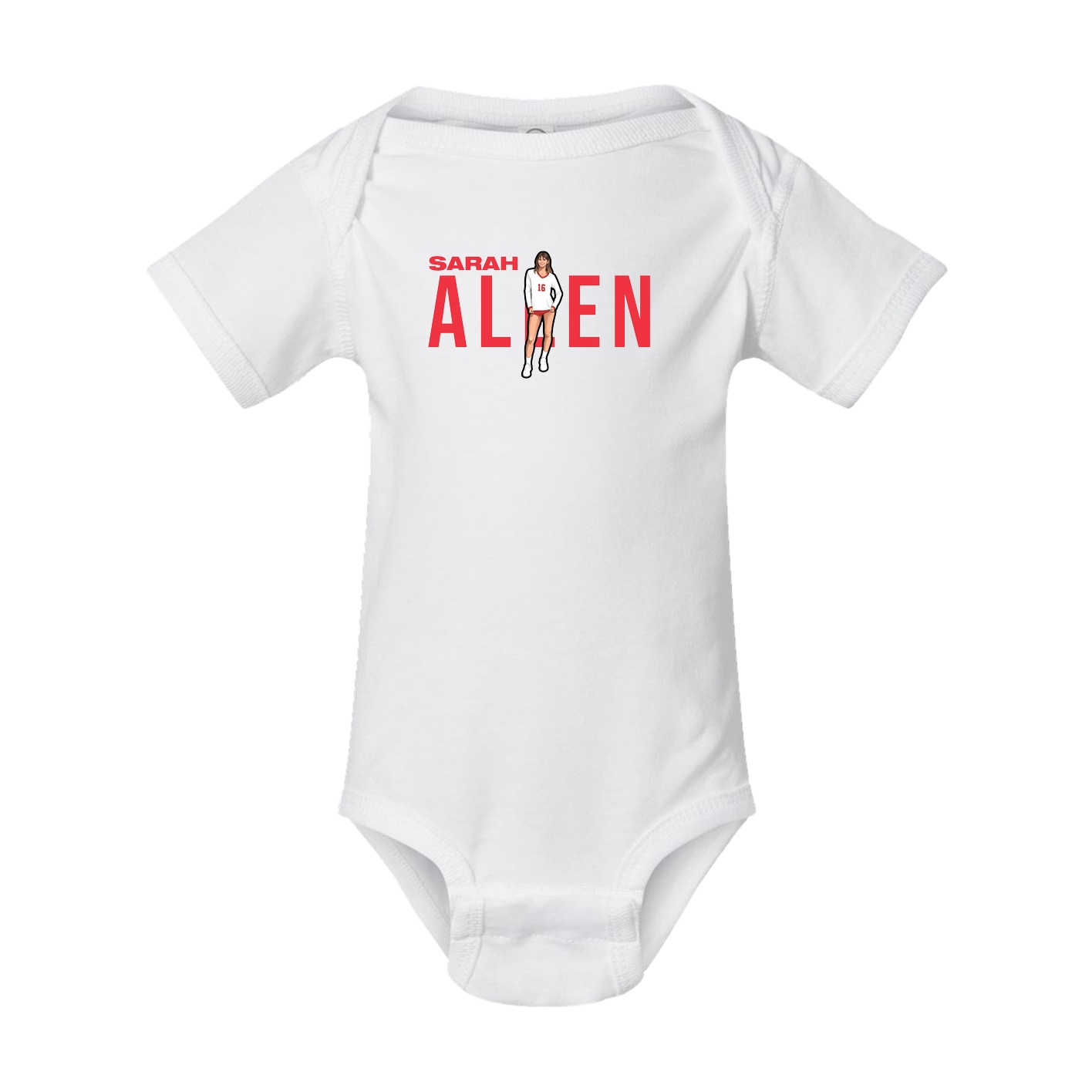 Baby Onesie — Player Name in White