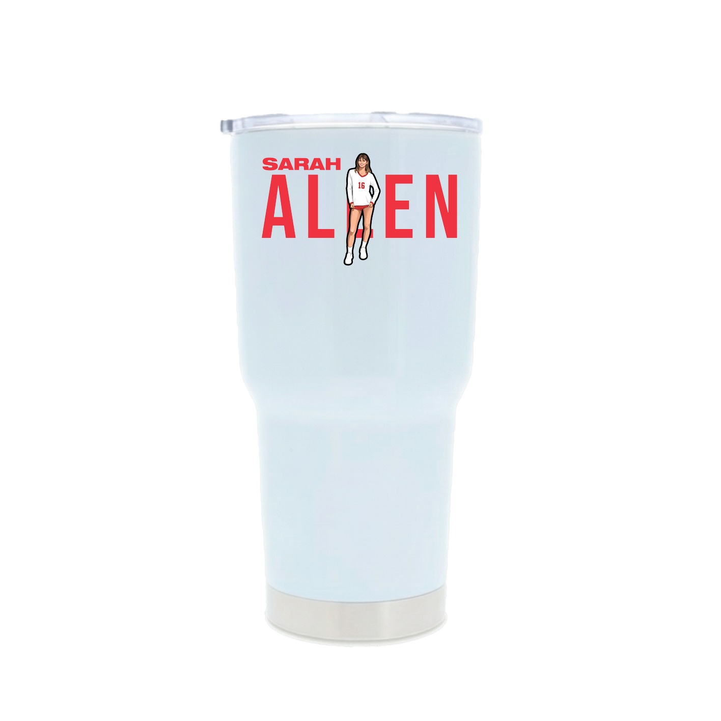 30oz Stainless Steel Tumbler — Player Name in White