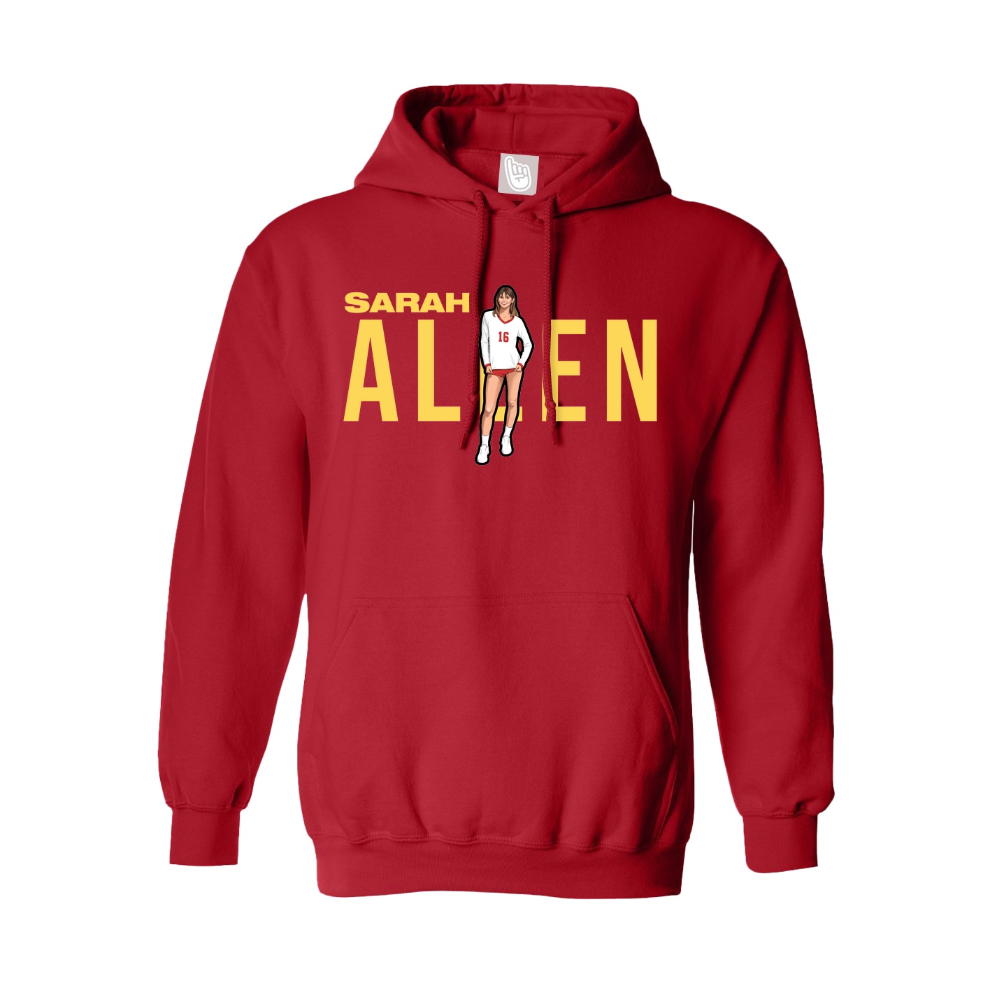 Hoodie — Player Name in Red