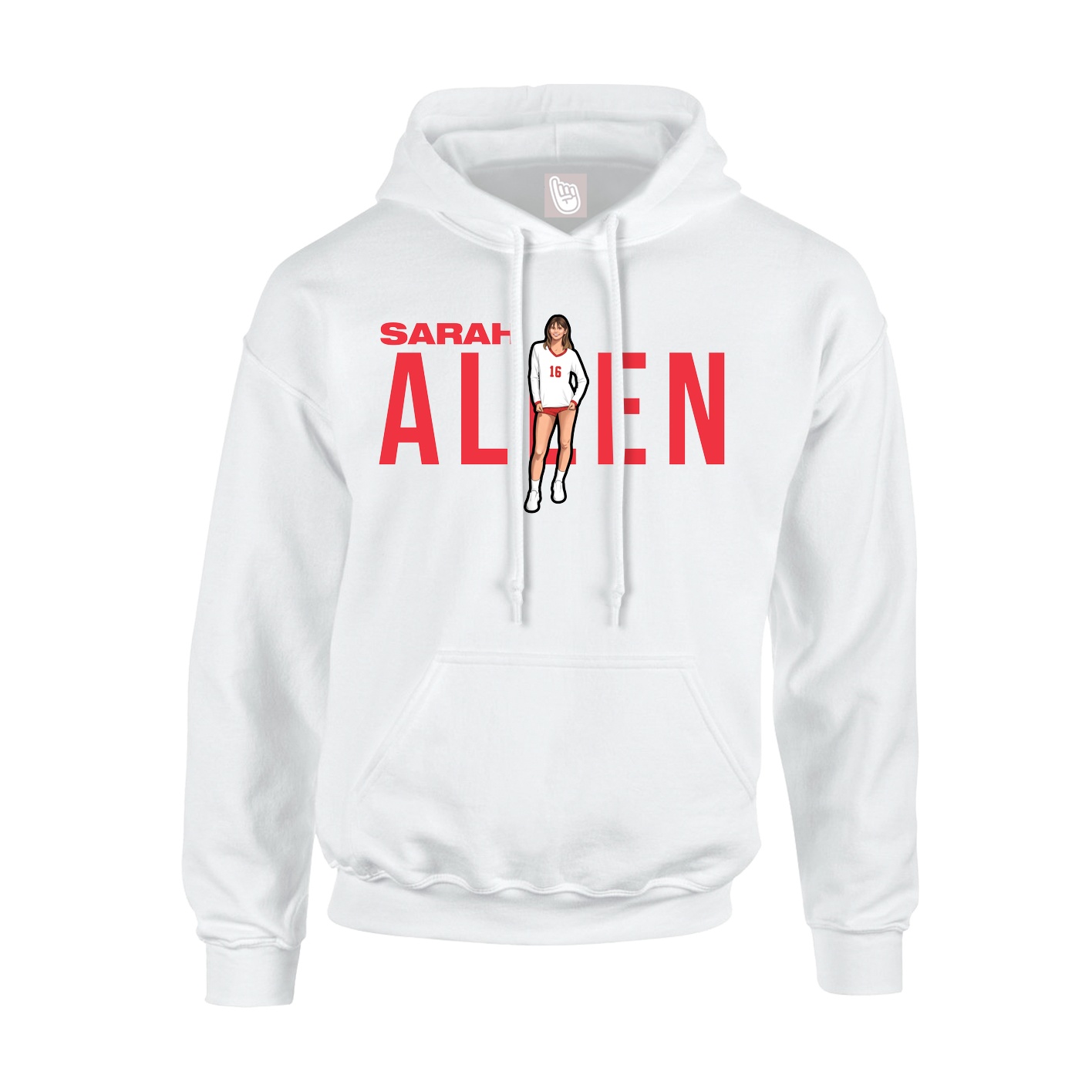 Youth Hoodie — Player Name in White