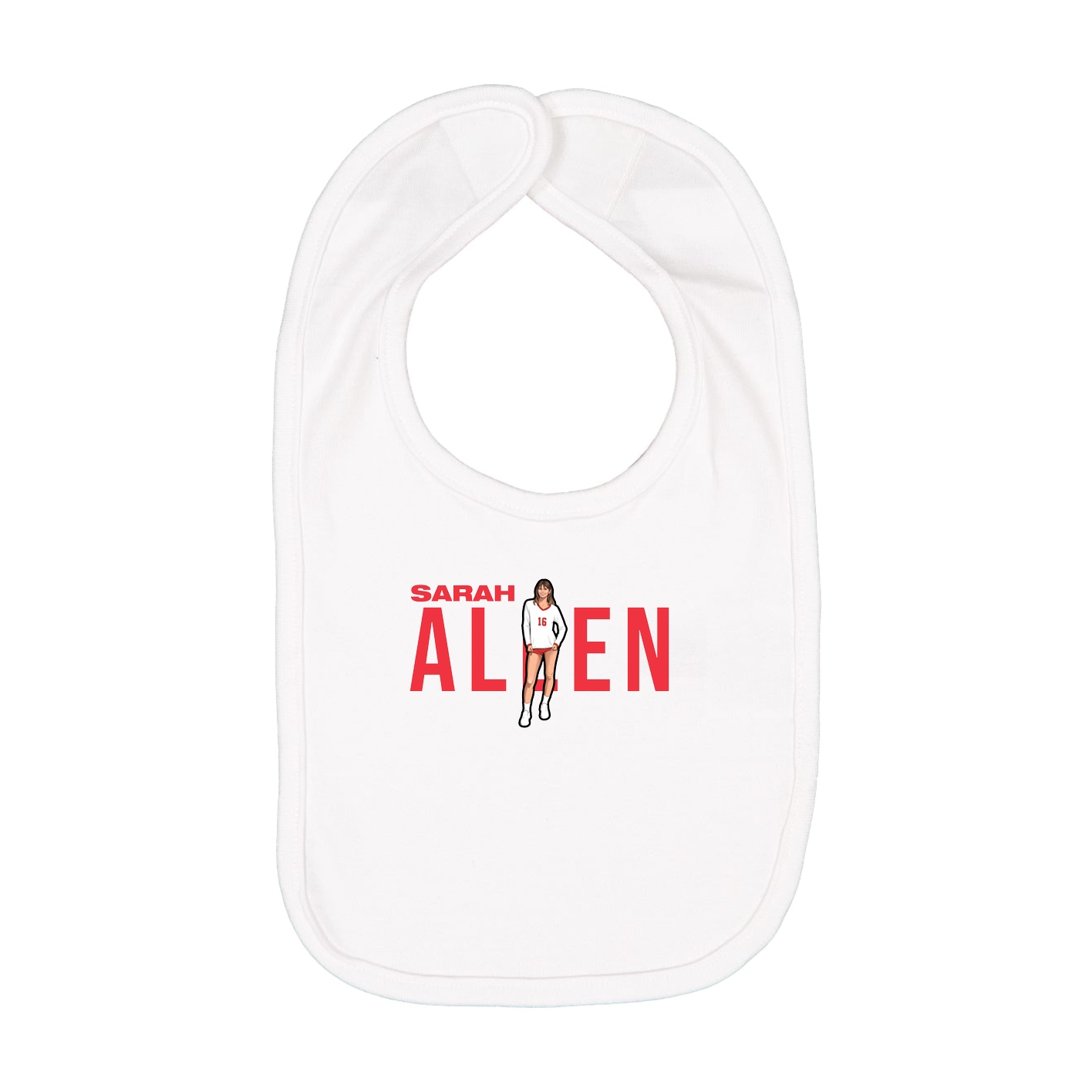 Infant Bib — Player Name in White
