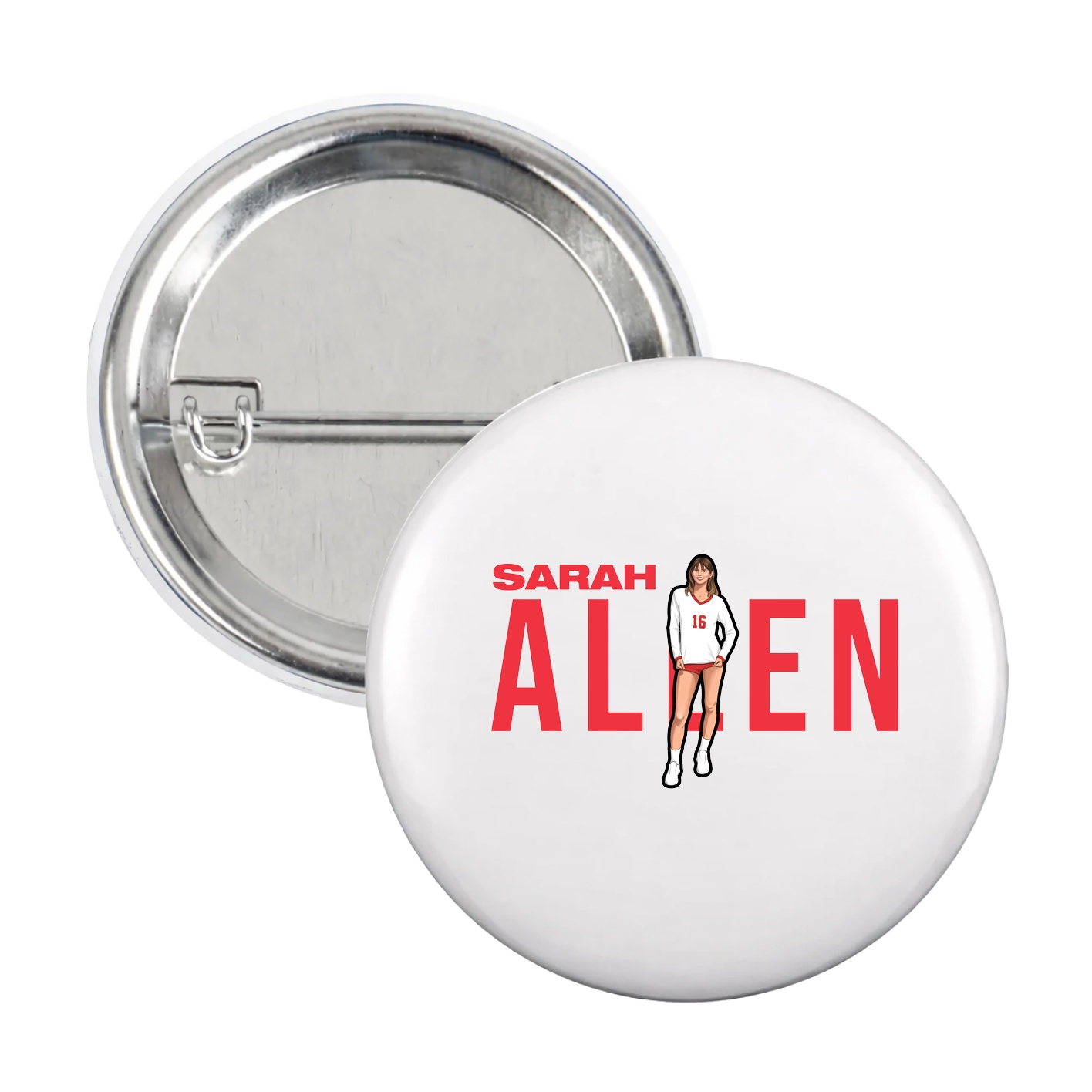 Game Day Button — Player Name in White