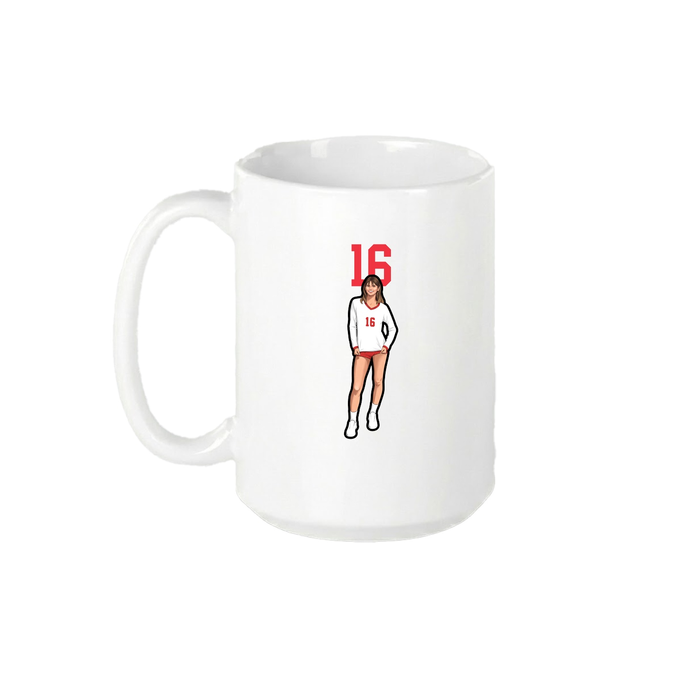 15oz Coffee Mug — Number Top in White