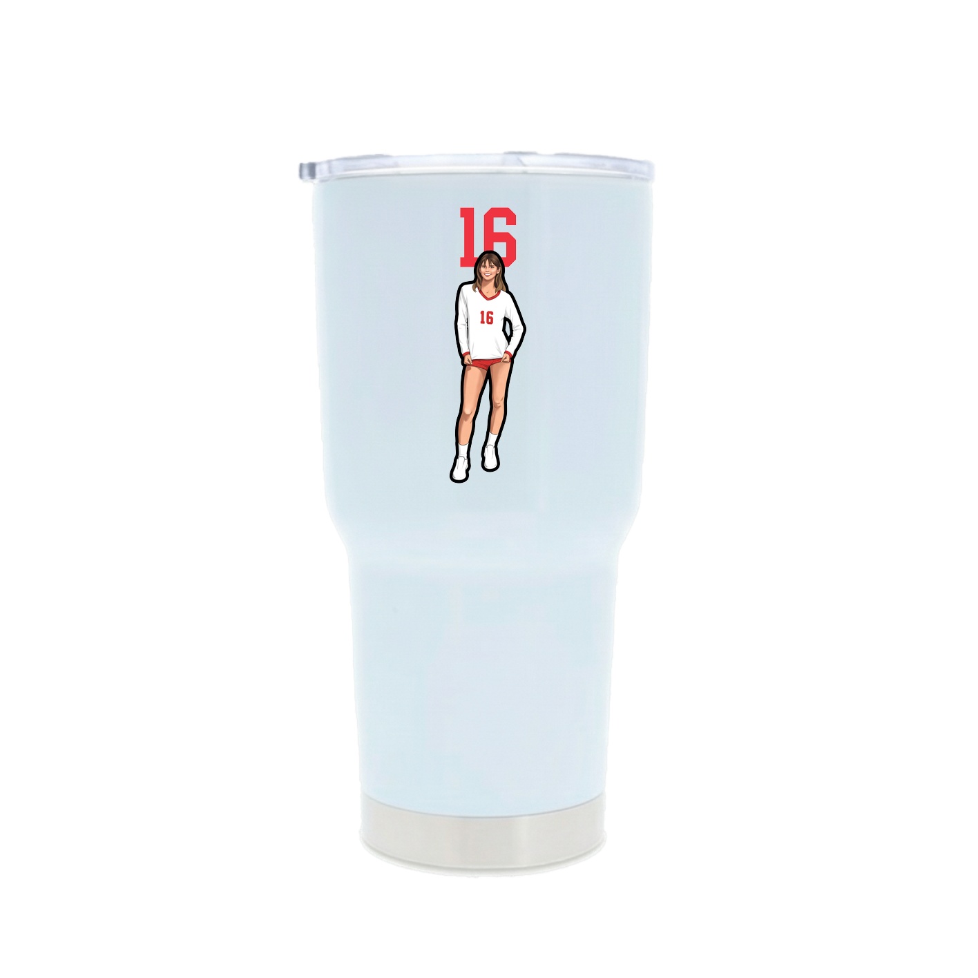 30oz Stainless Steel Tumbler — Number Top in White